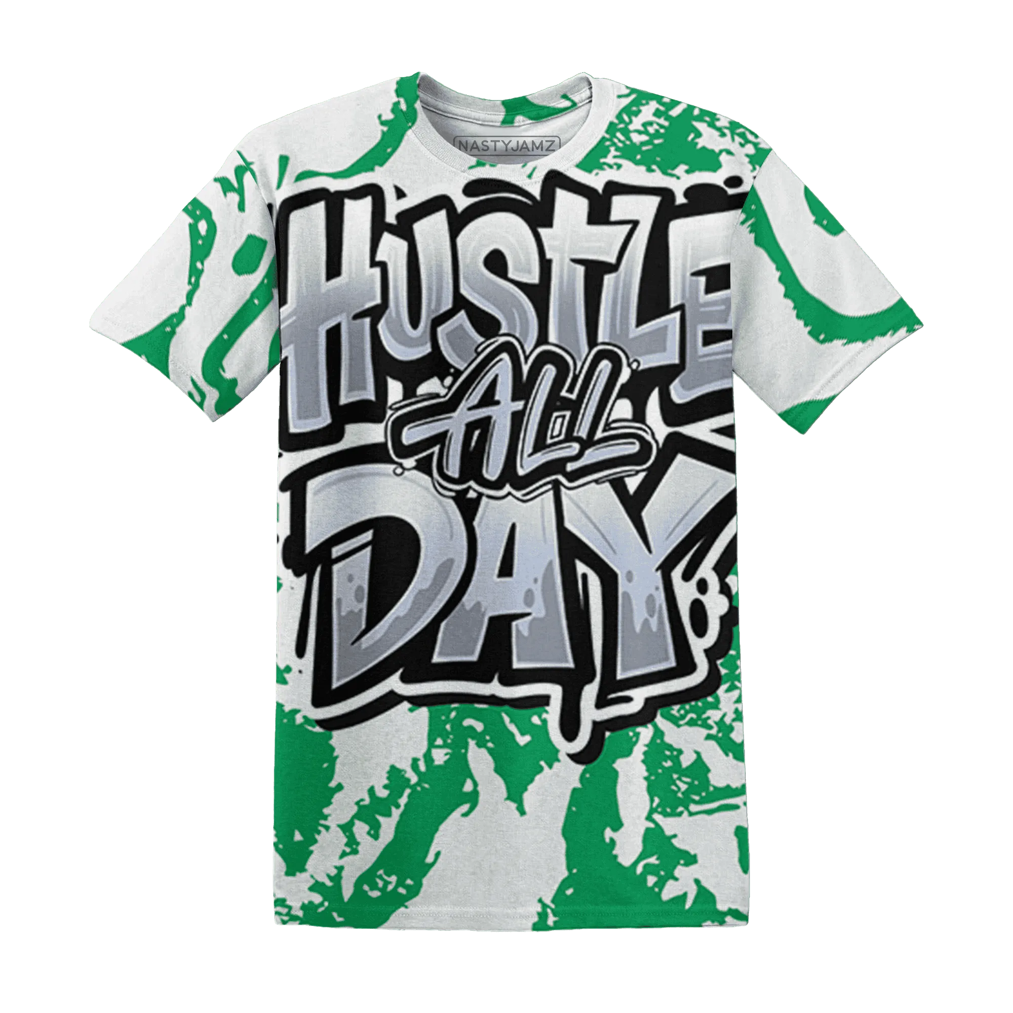 Lucky-Green-5s-T-Shirt-Match-Hustle-All-Day-3D