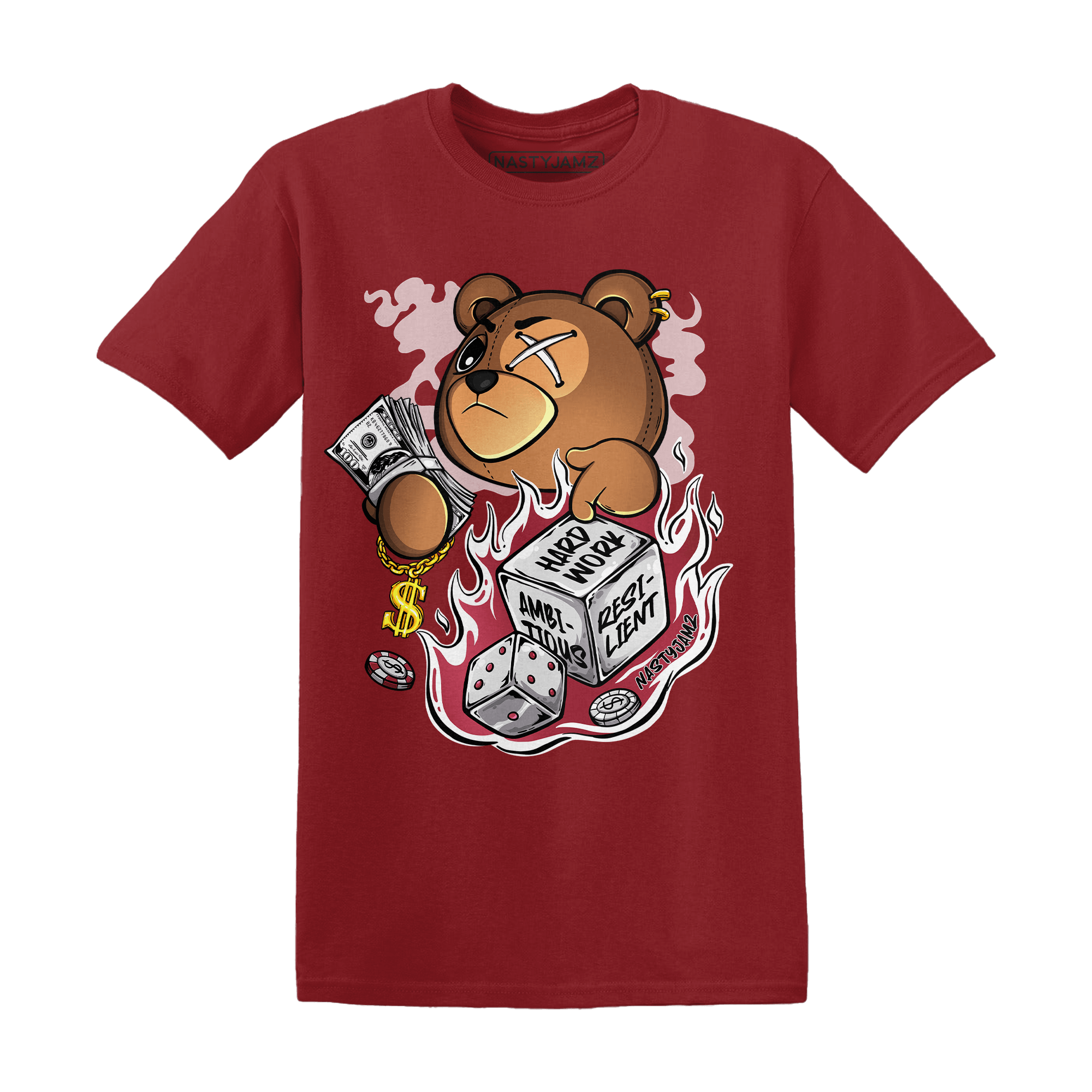 High 85 Metallic Burgundy 1s T Shirt Match Hustle Casino BER - NastyJamz