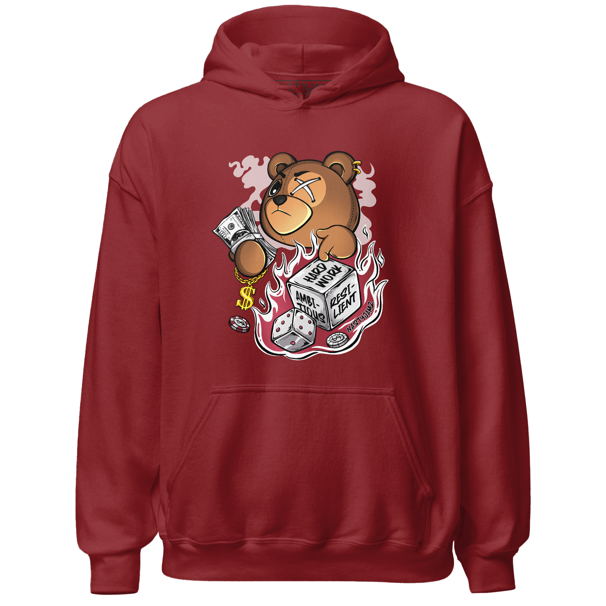 High 85 Metallic Burgundy 1s Hoodie Match Hustle Casino BER - NastyJamz