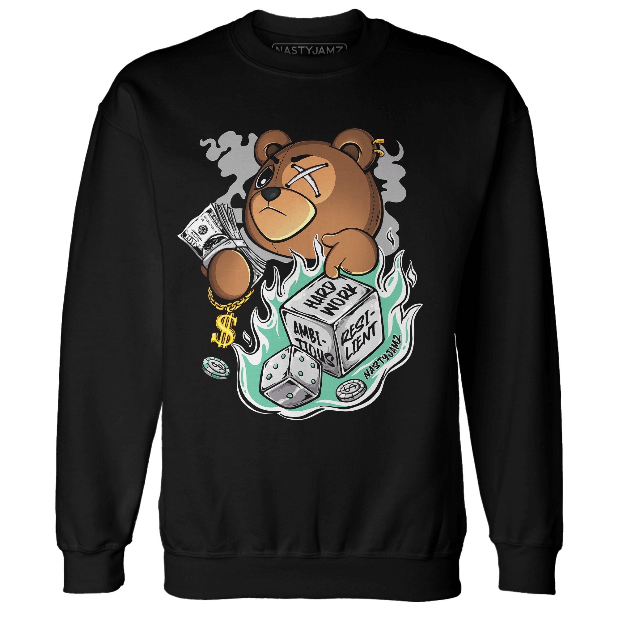 High OG Green Glow 1s Sweatshirt Match Hustle Casino BER - NastyJamz