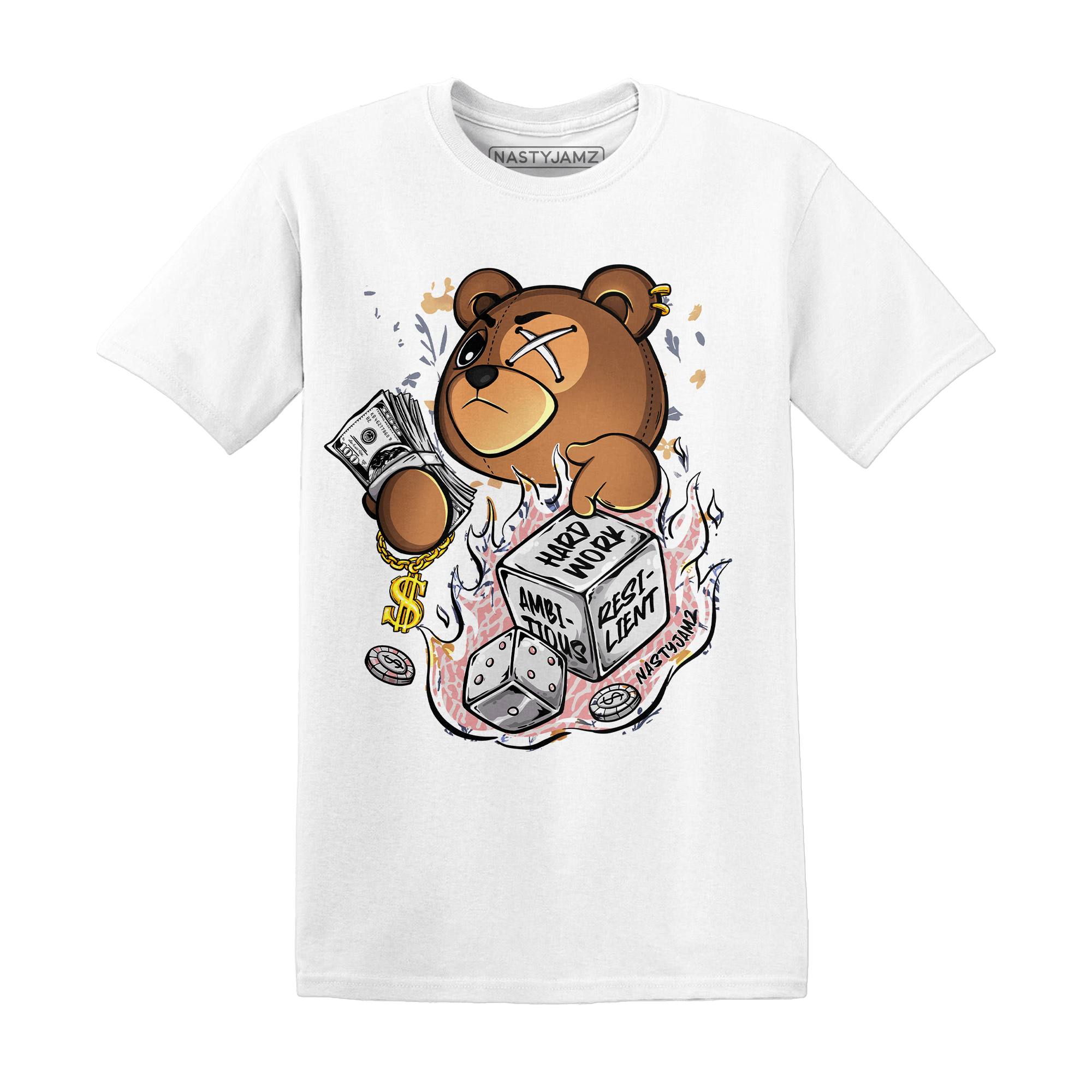 Red Stardust 3s T Shirt Match Hustle Casino BER - NastyJamz