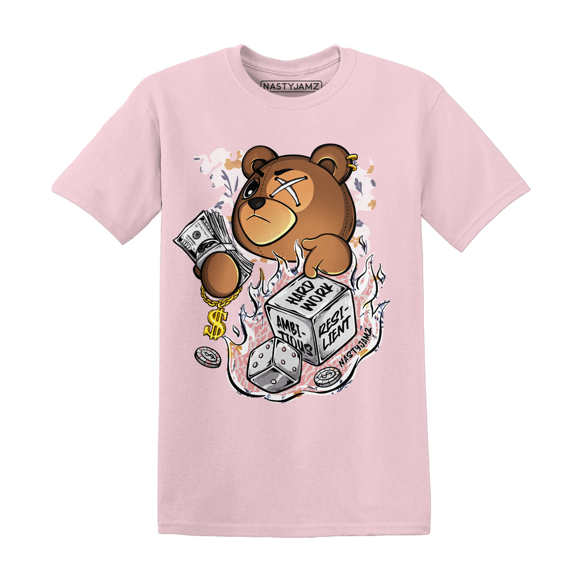 Red Stardust 3s T Shirt Match Hustle Casino BER - NastyJamz