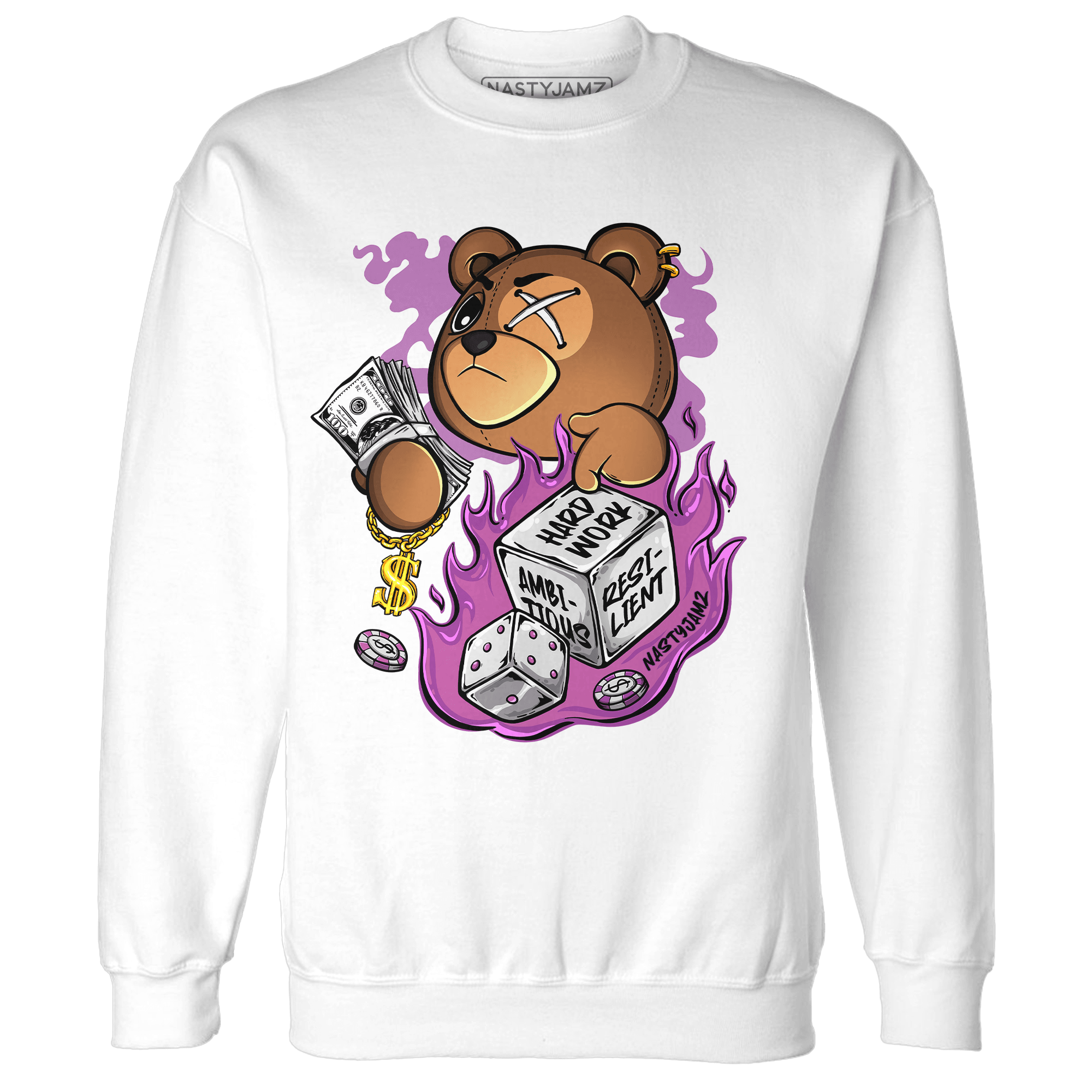GS Hyper Violet 4s Sweatshirt Match Hustle Casino BER - NastyJamz