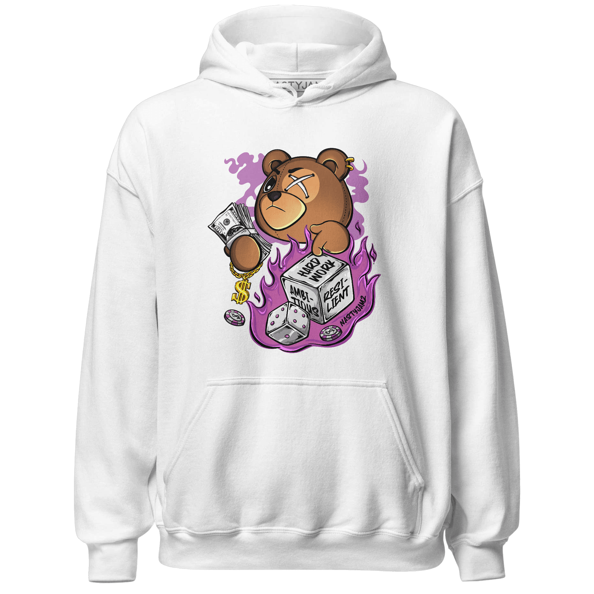 GS Hyper Violet 4s Hoodie Match Hustle Casino BER - NastyJamz