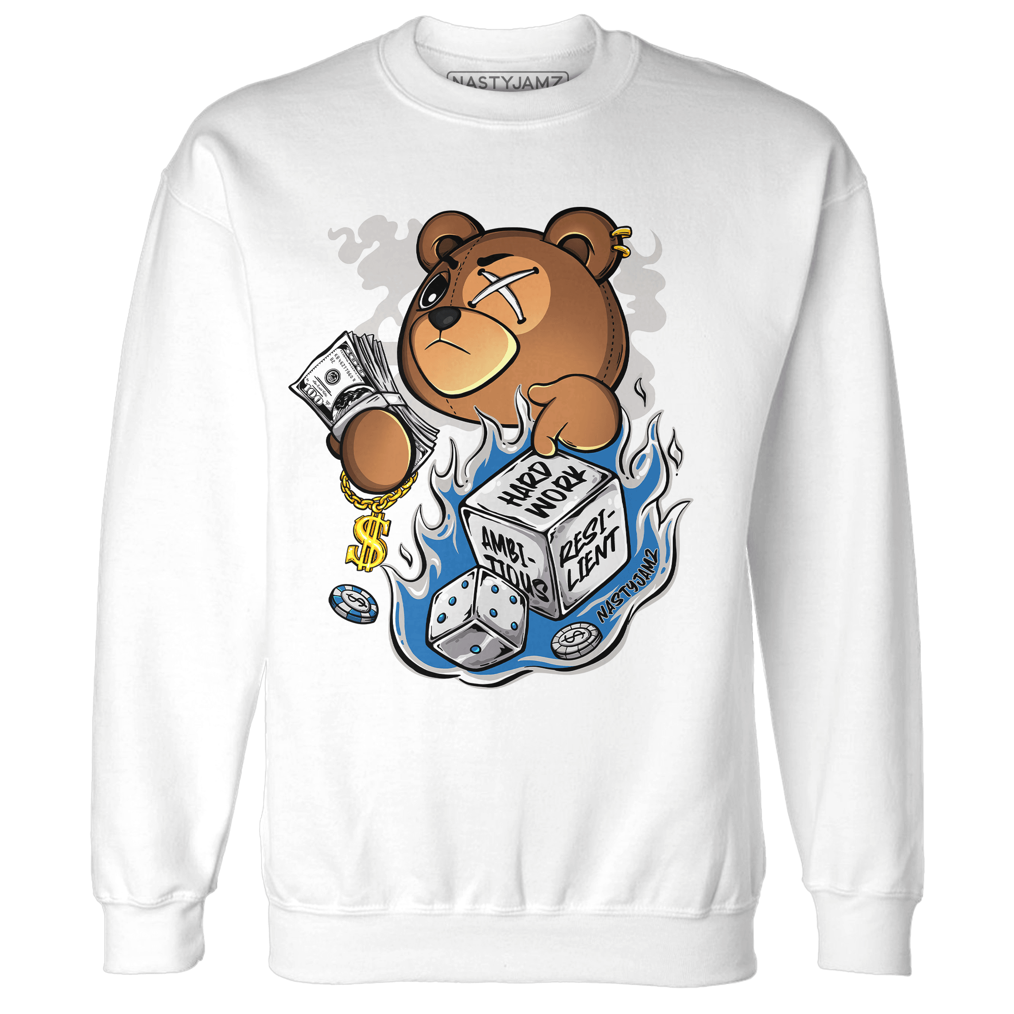 Industrial Blue 4s Sweatshirt Match Hustle Casino BER - NastyJamz