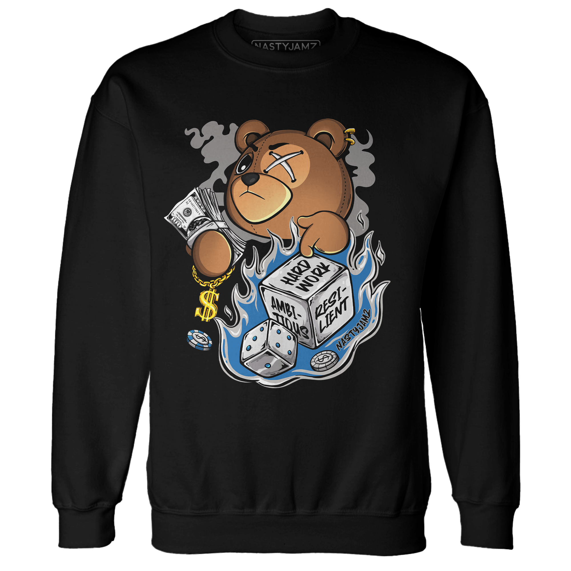 Industrial Blue 4s Sweatshirt Match Hustle Casino BER - NastyJamz