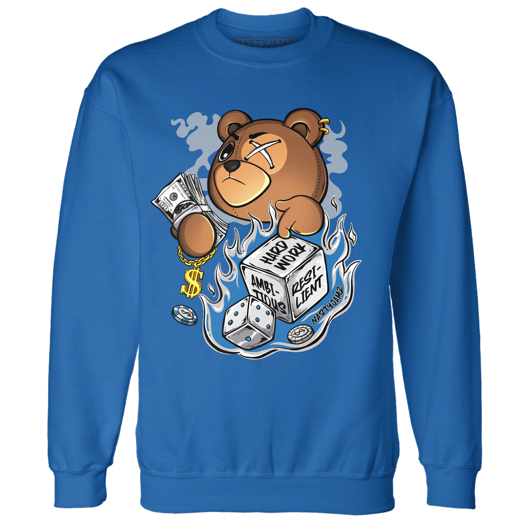 Industrial Blue 4s Sweatshirt Match Hustle Casino BER - NastyJamz
