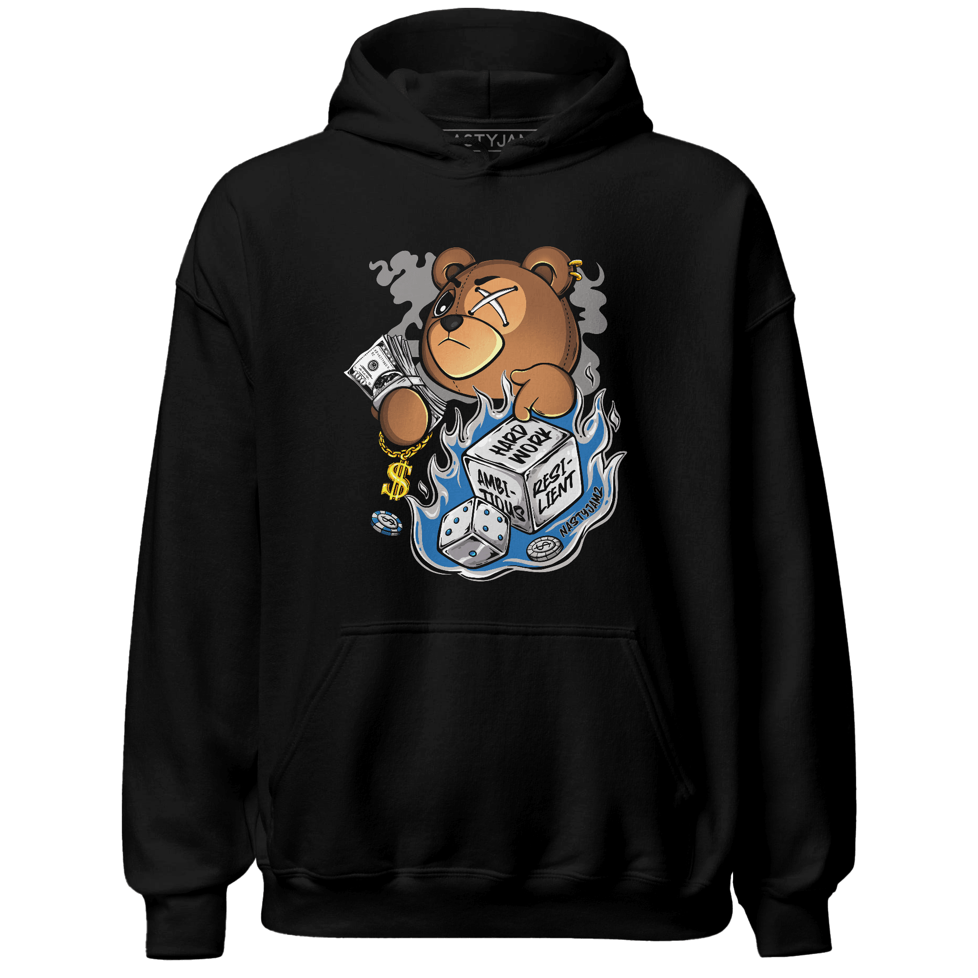 Industrial Blue 4s Hoodie Match Hustle Casino BER - NastyJamz