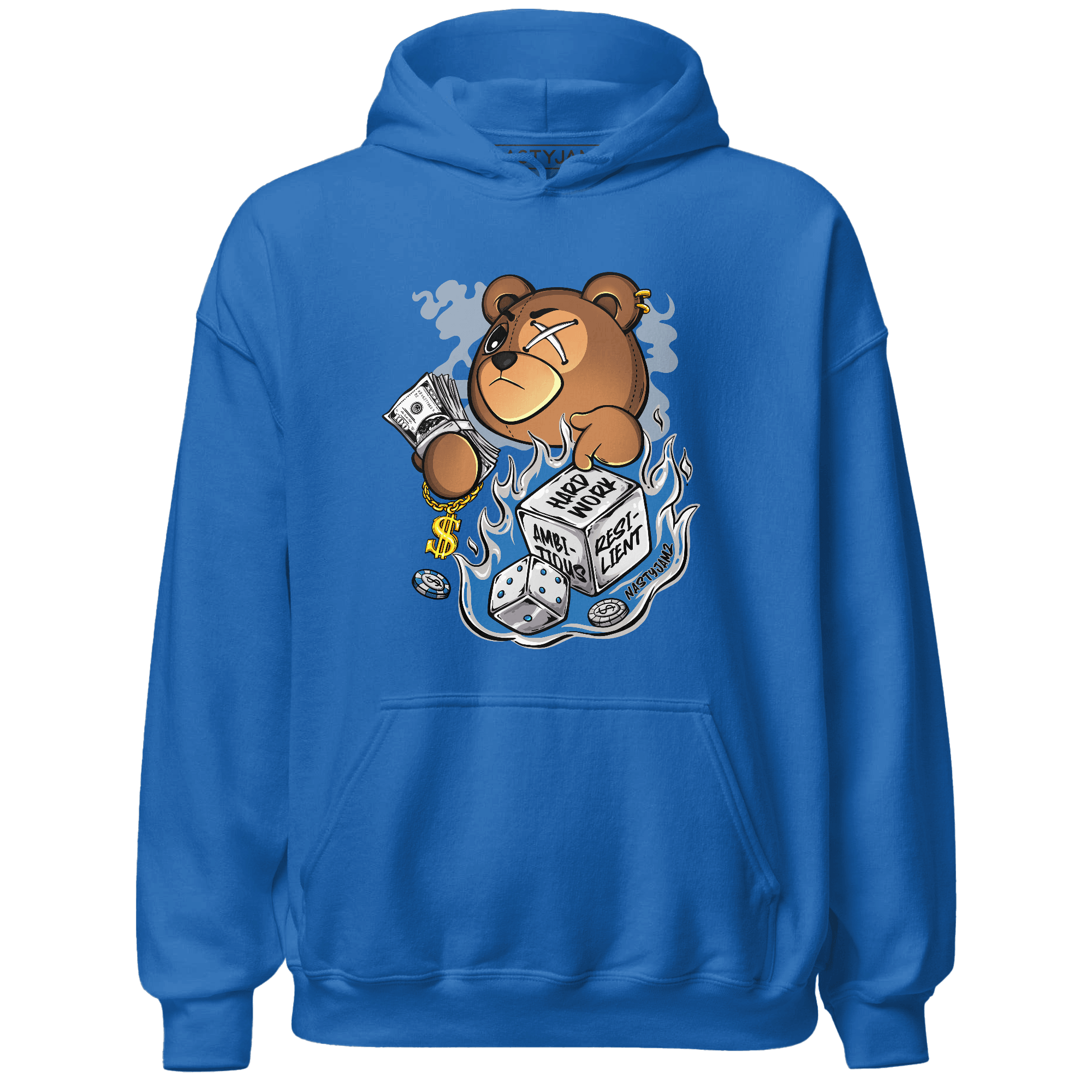 Industrial Blue 4s Hoodie Match Hustle Casino BER - NastyJamz