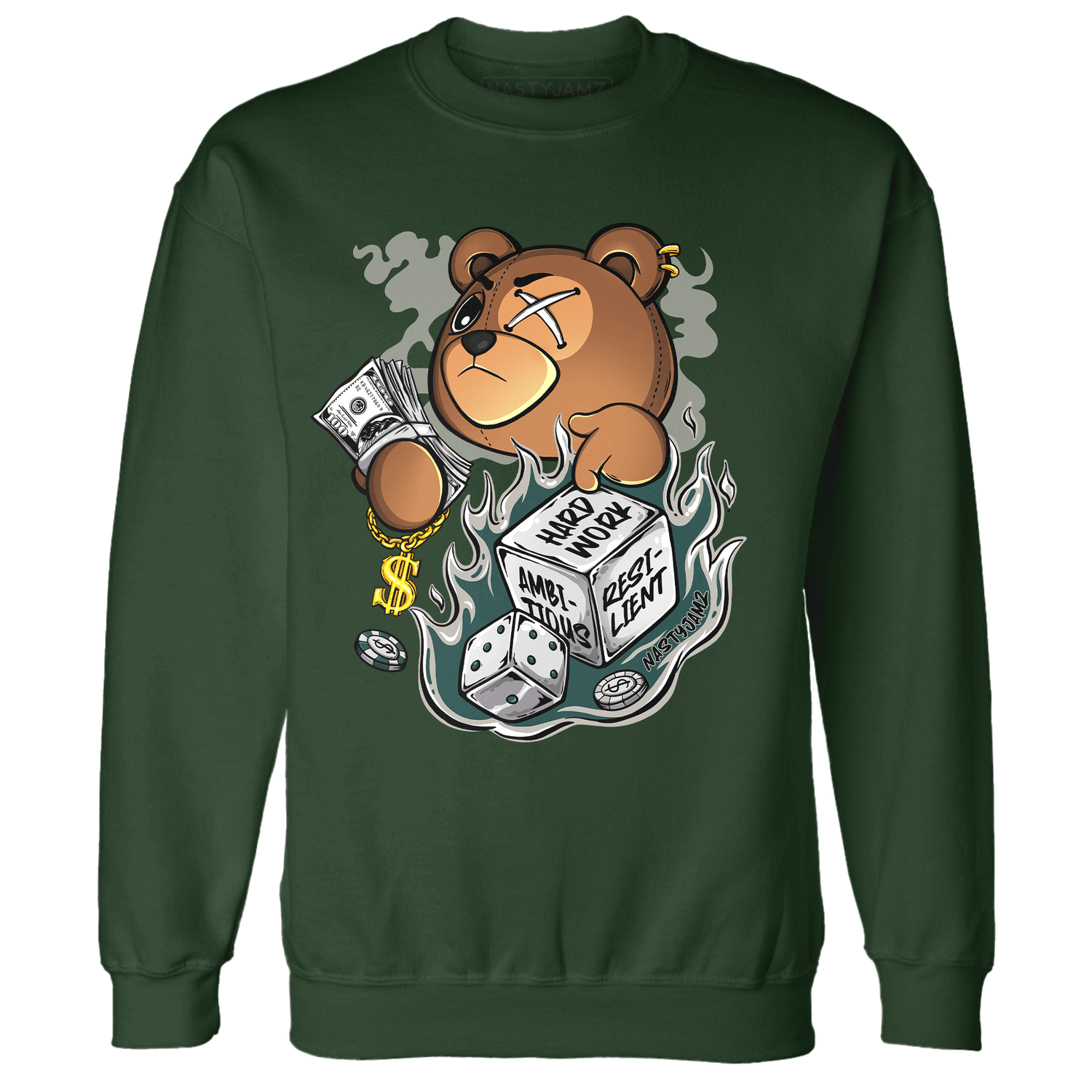 Oxidized Green 4s Sweatshirt Match Hustle Casino BER - NastyJamz