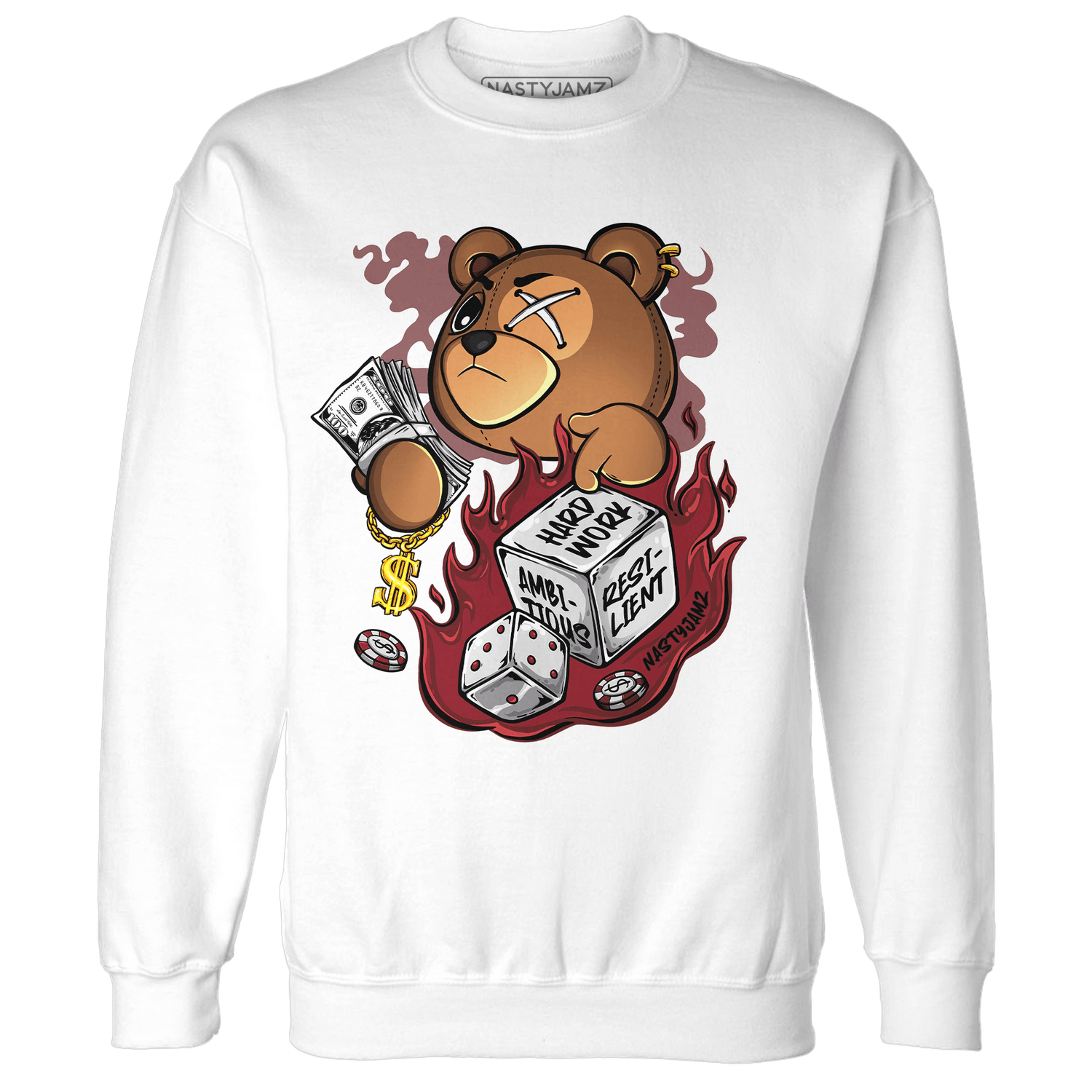 Cherry 12s Sweatshirt Match Hustle Casino BER - NastyJamz