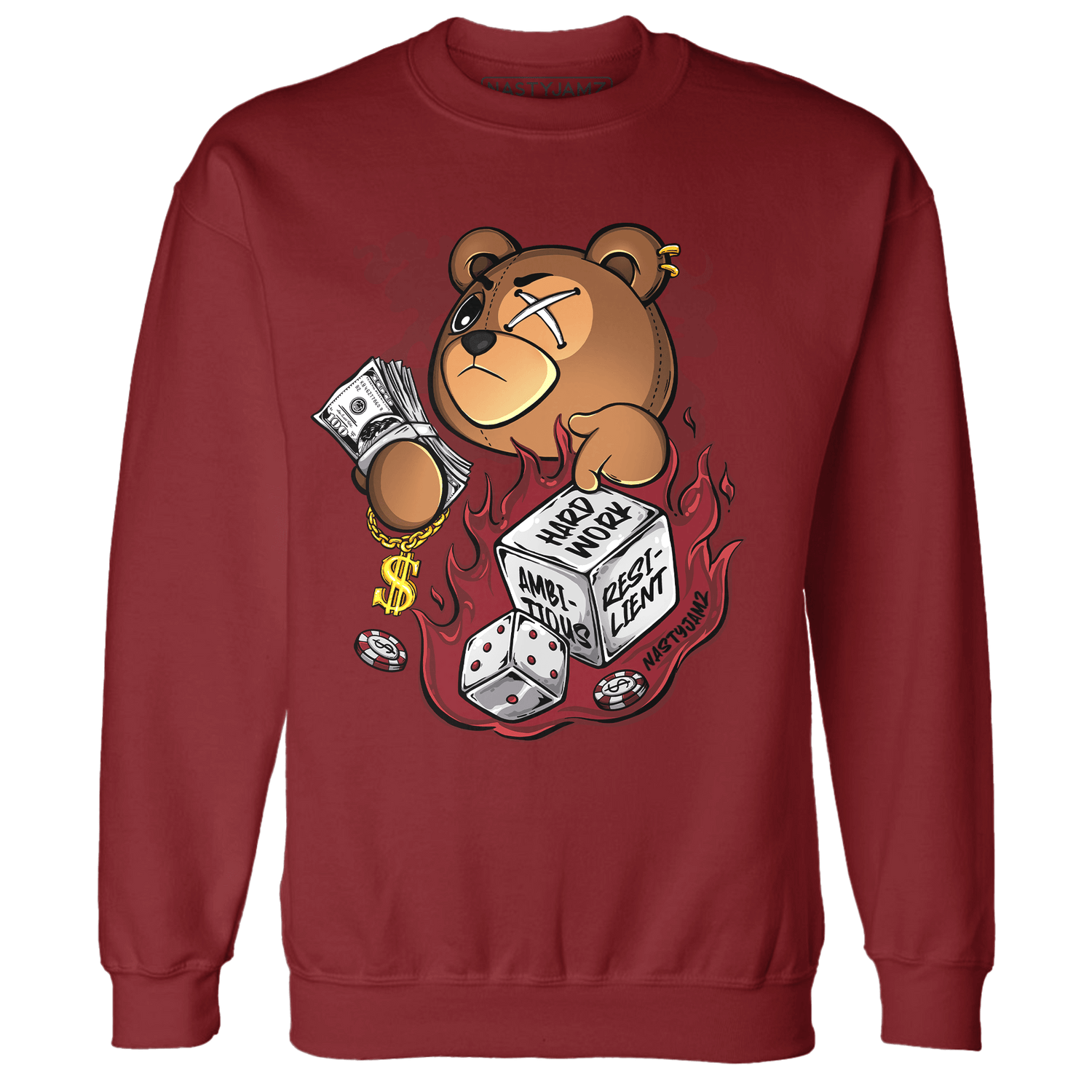 Cherry 12s Sweatshirt Match Hustle Casino BER - NastyJamz