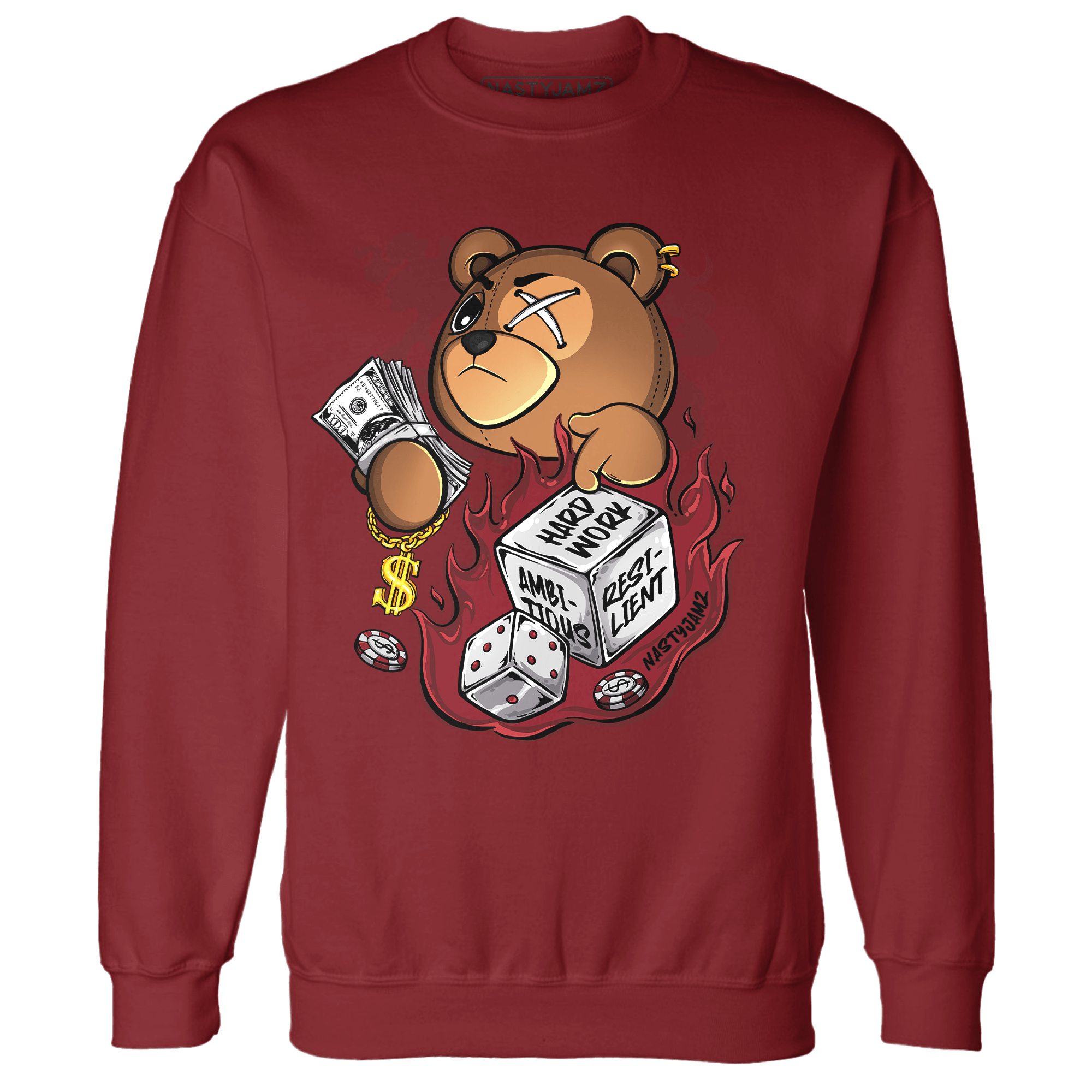 Cherry 12s Sweatshirt Match Hustle Casino BER - NastyJamz