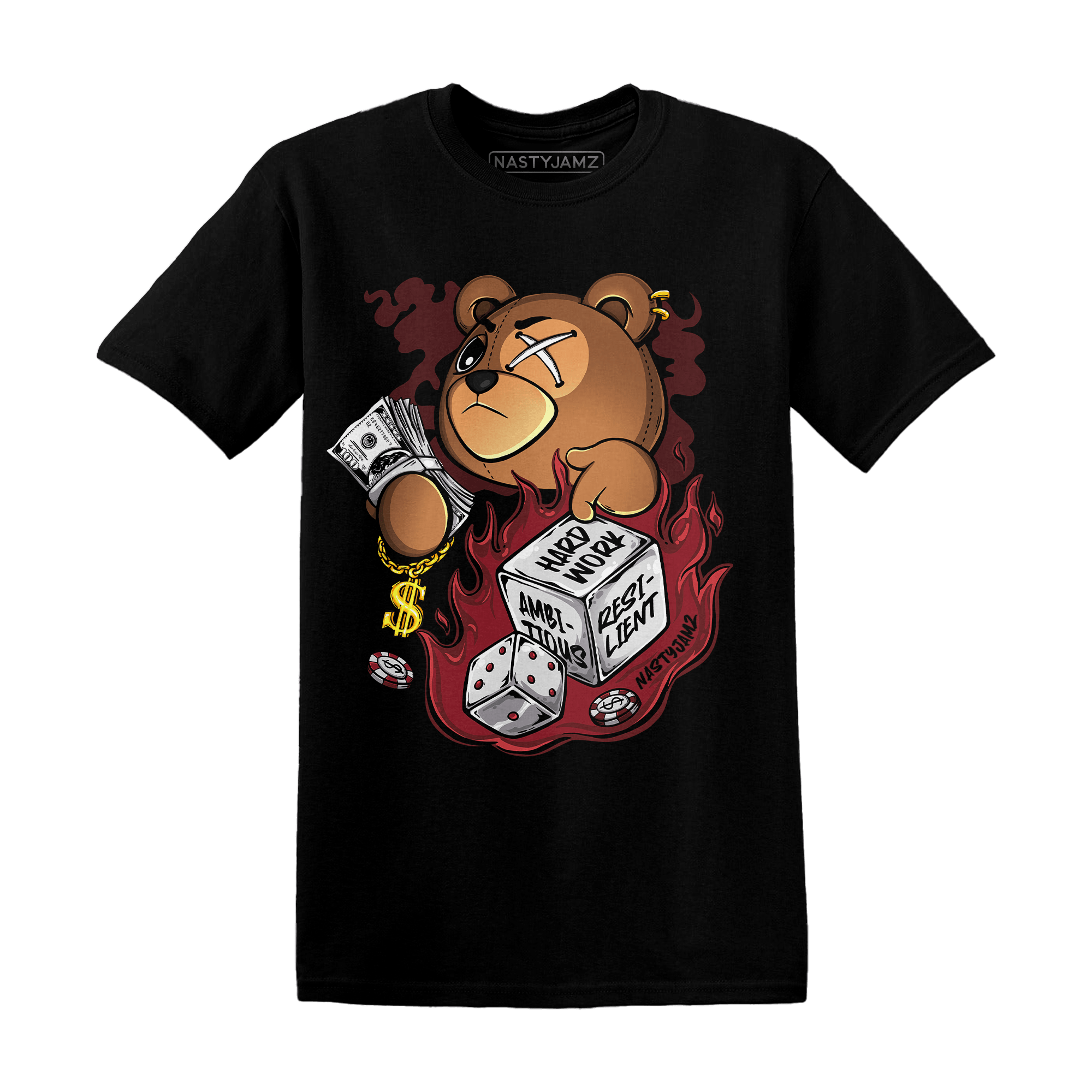 Cherry 12s T Shirt Match Hustle Casino BER - NastyJamz