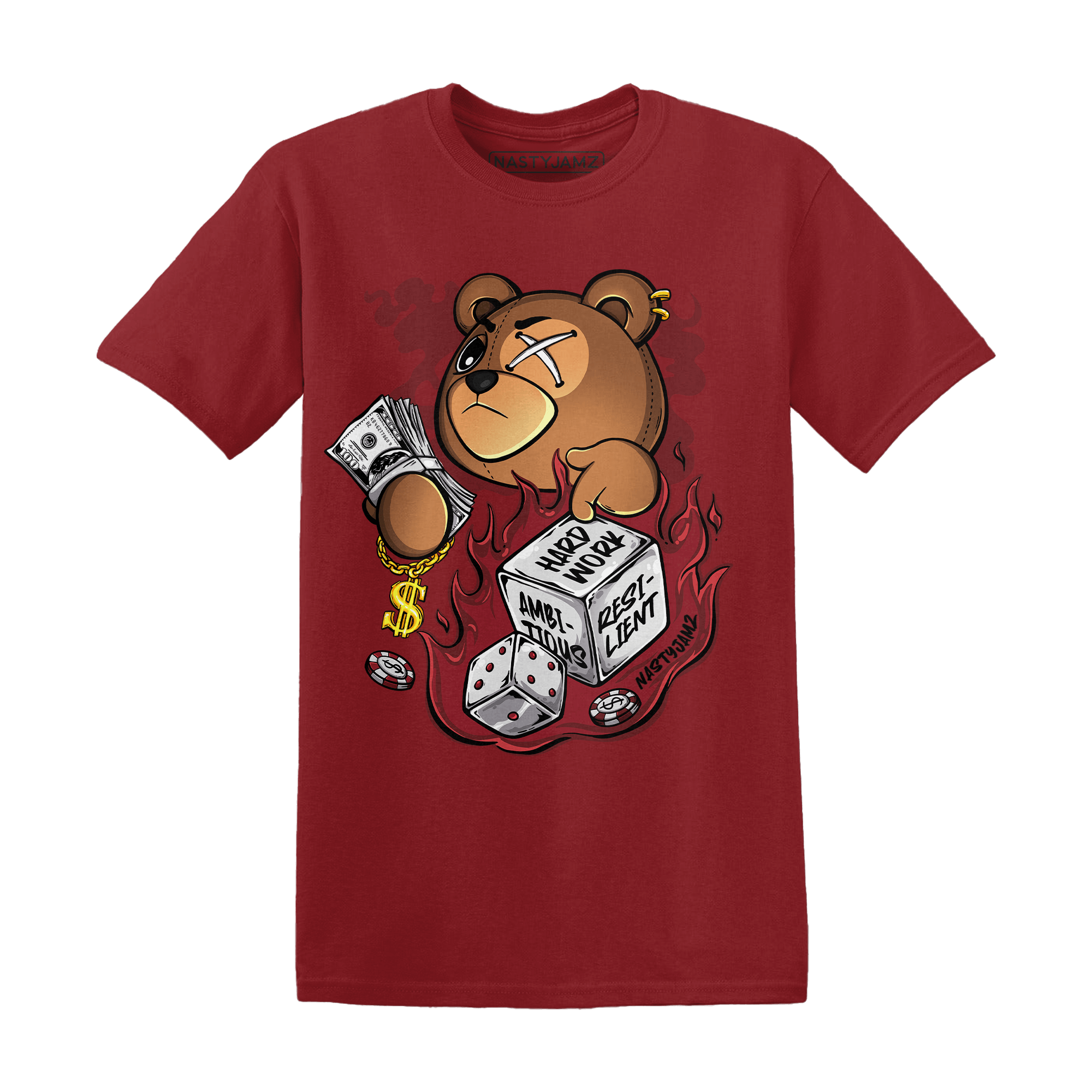 Cherry 12s T Shirt Match Hustle Casino BER - NastyJamz