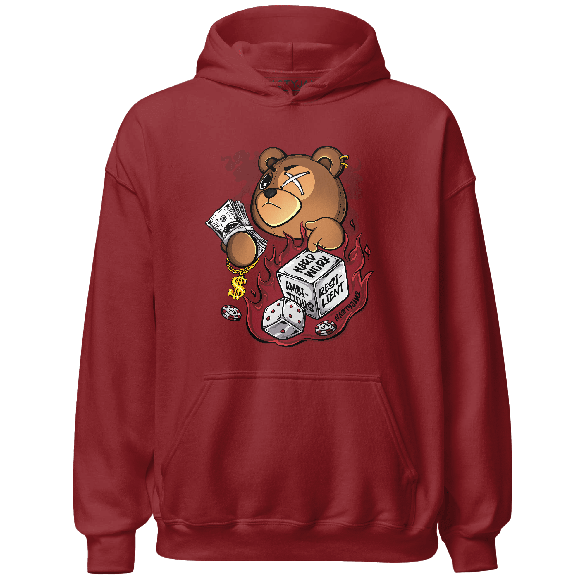 Cherry 12s Hoodie Match Hustle Casino BER - NastyJamz