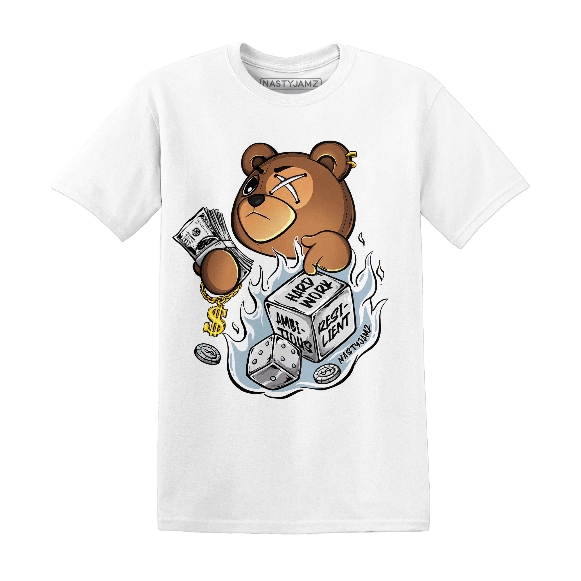 Blue Grey 13s T Shirt Match Hustle Casino BER - NastyJamz