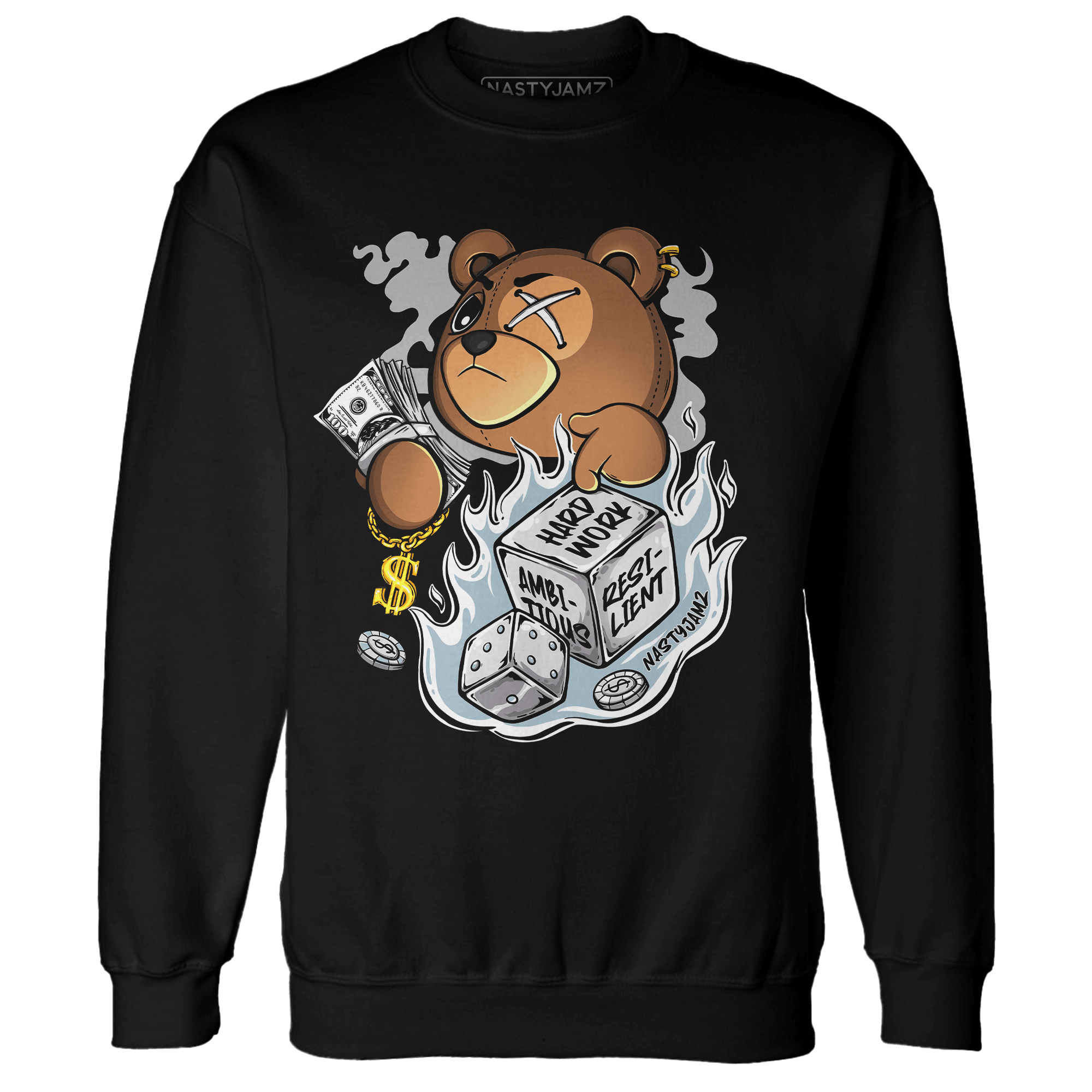 Blue Grey 13s Sweatshirt Match Hustle Casino BER - NastyJamz