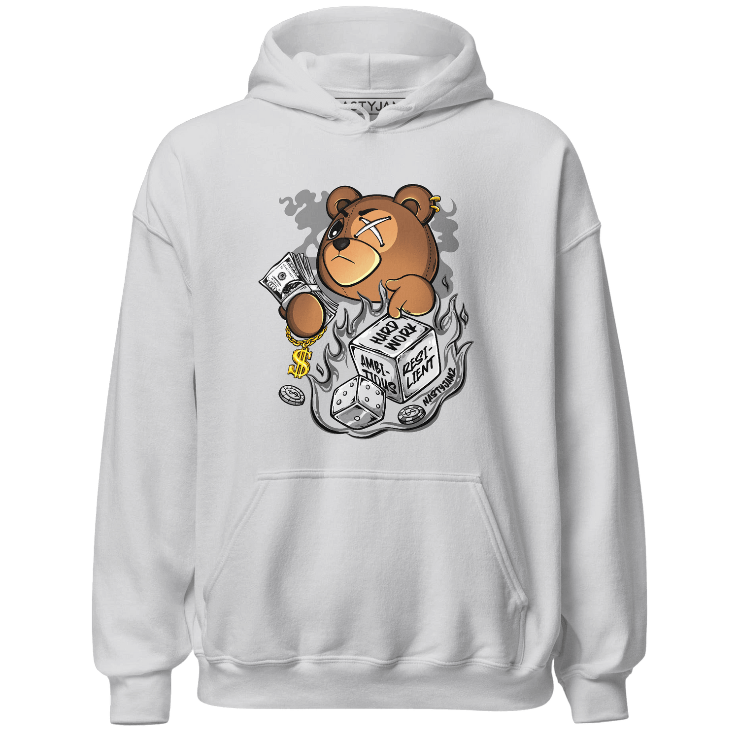 Retro High OG Black White 1s Hoodie Match Hustle Casino BER - NastyJamz