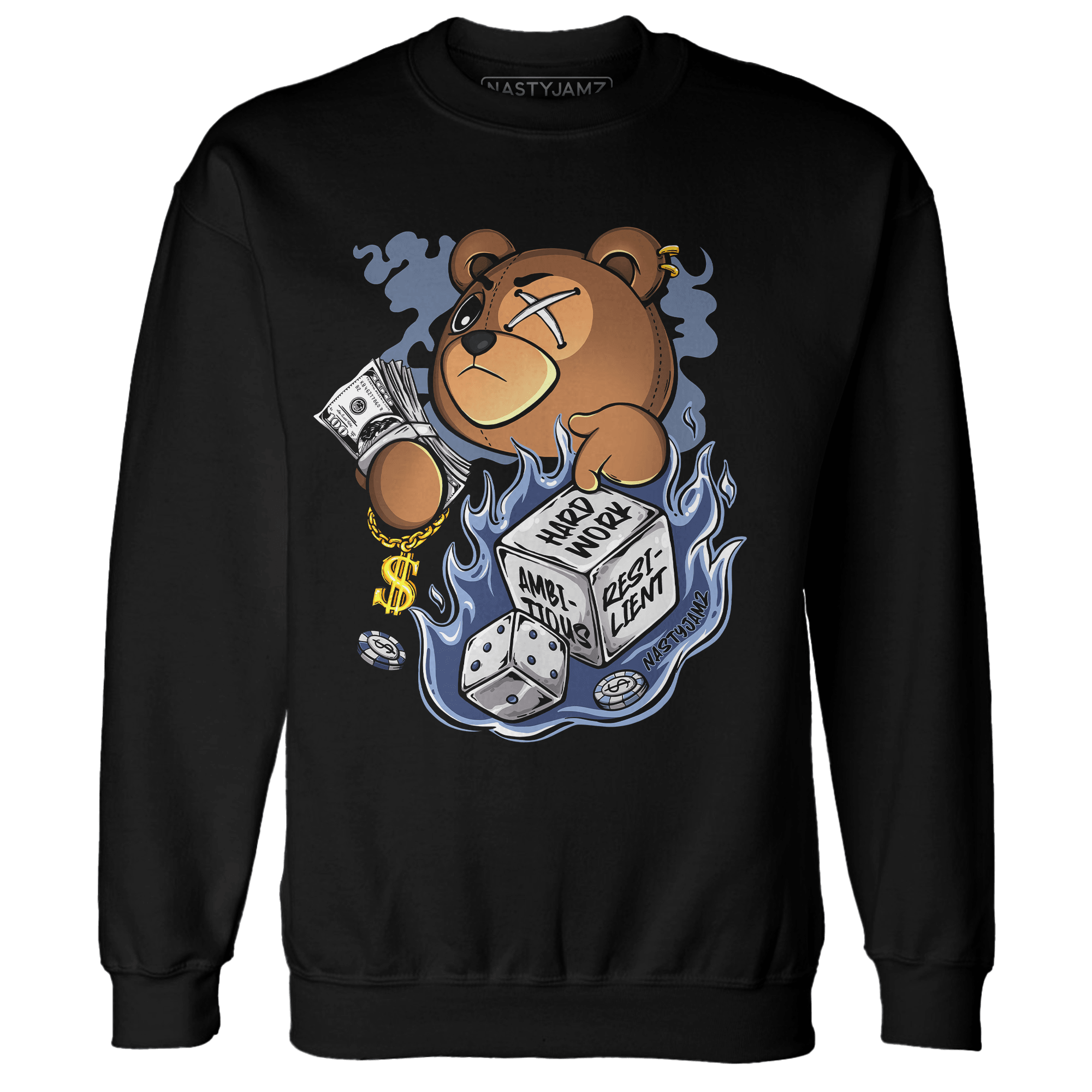 Midnight Navy 5s Sweatshirt Match Hustle Casino BER - NastyJamz