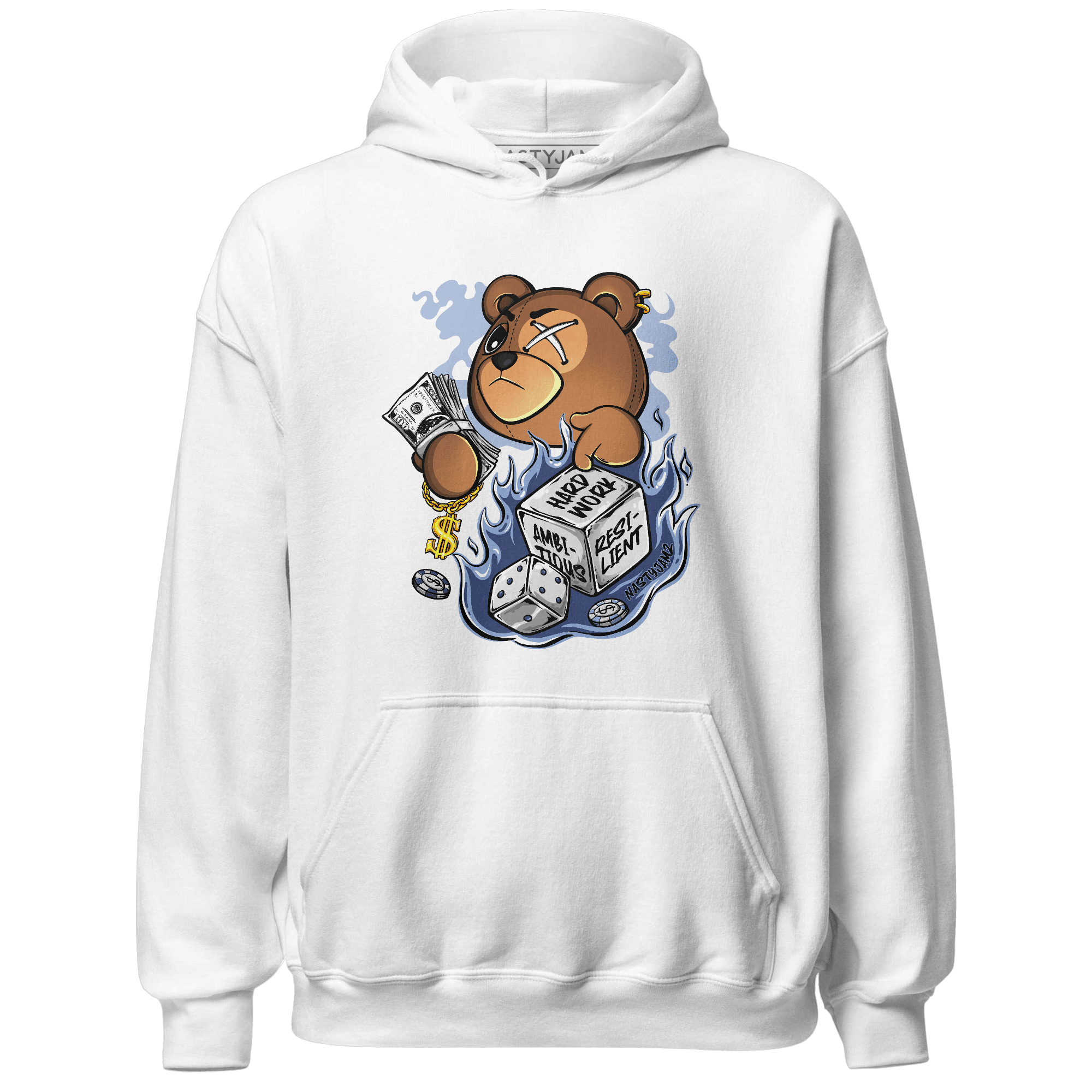 Midnight Navy 5s Hoodie Match Hustle Casino BER - NastyJamz