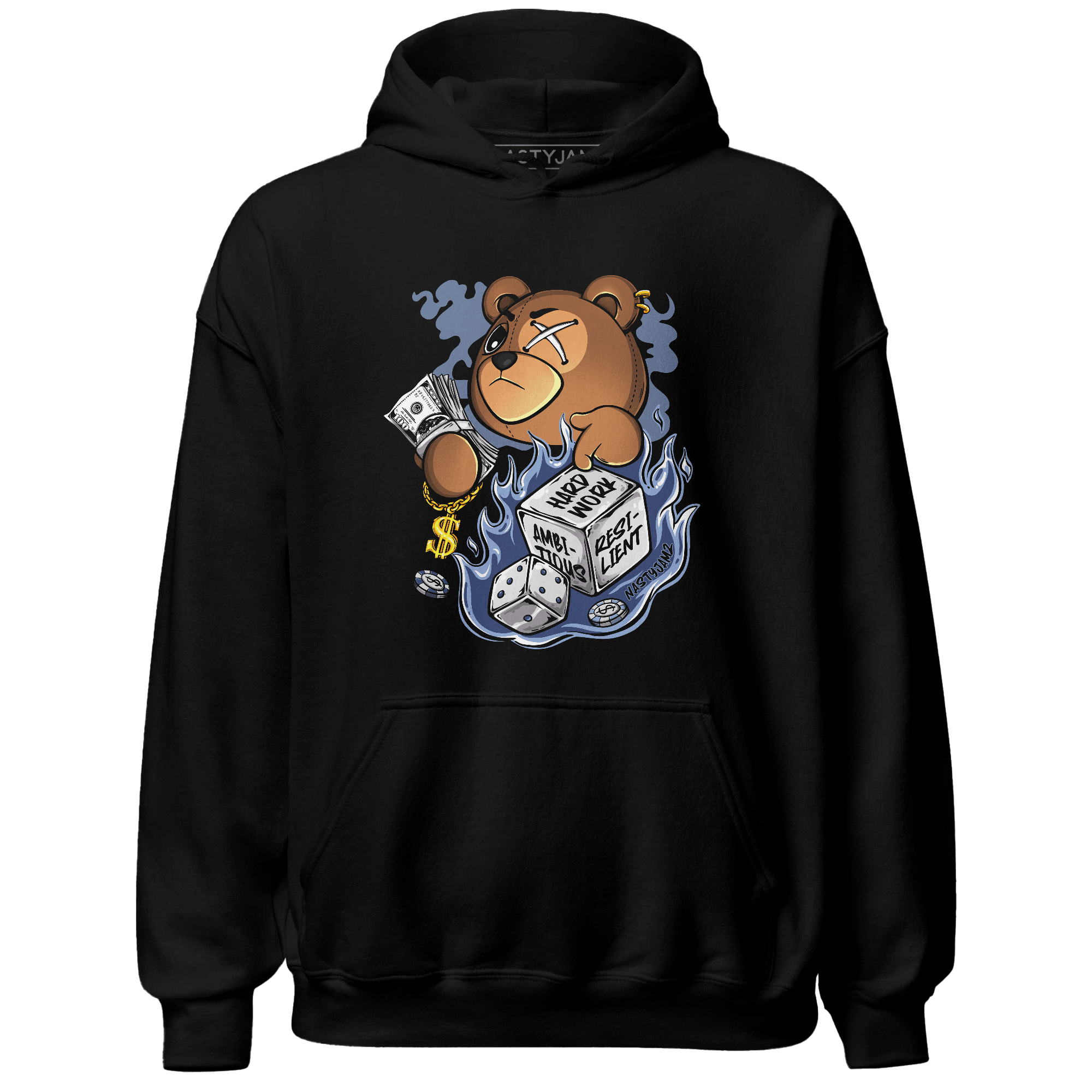 Midnight Navy 5s Hoodie Match Hustle Casino BER - NastyJamz