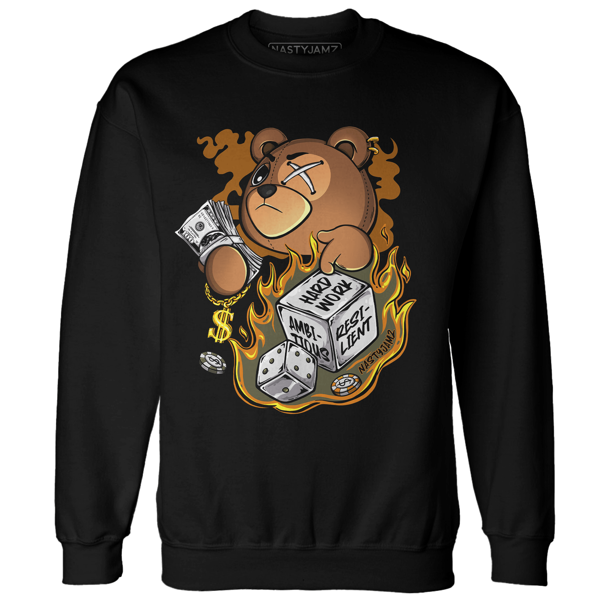 Olive 5s Sweatshirt Match Hustle Casino BER - NastyJamz