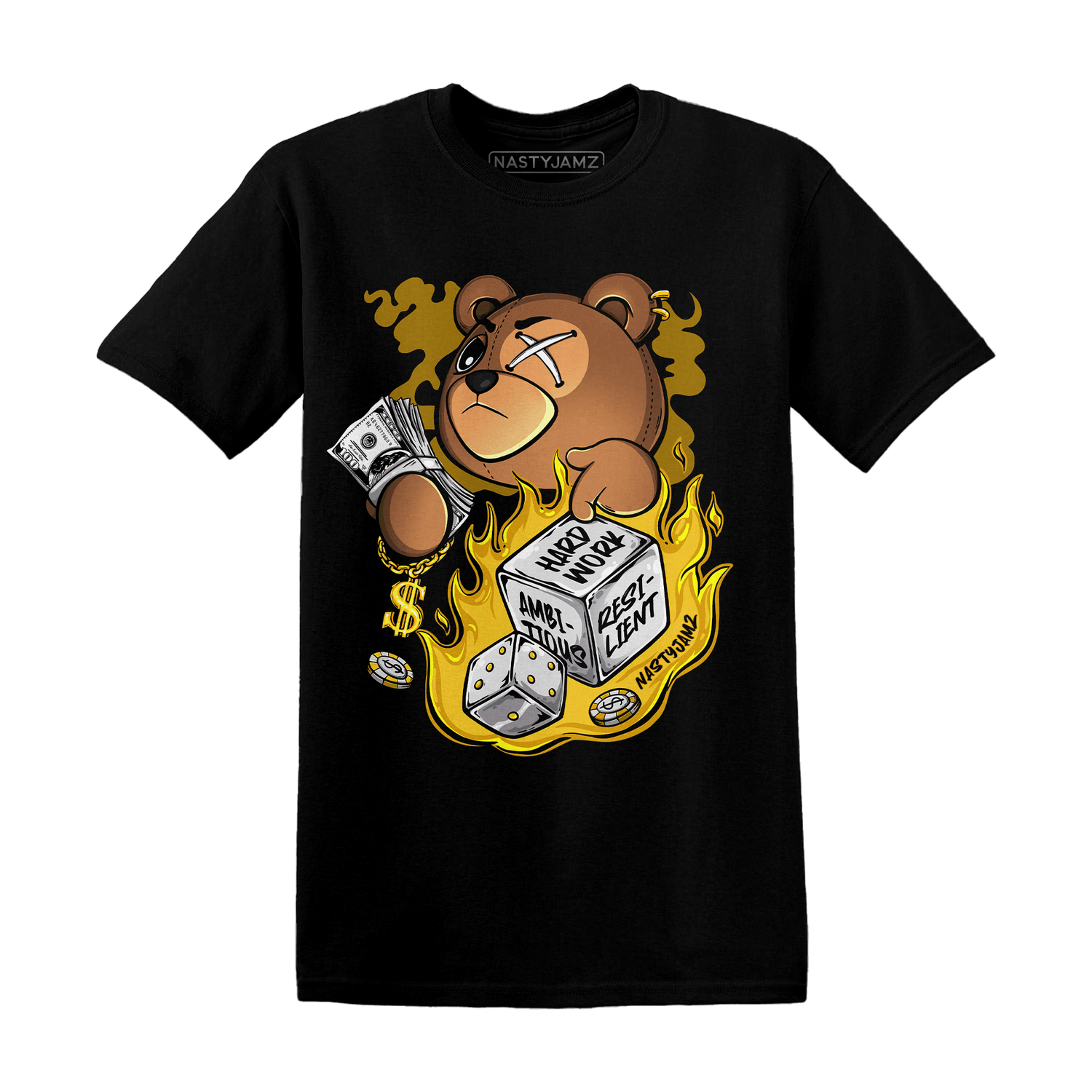 Yellow Ochre 6s T Shirt Match Hustle Casino BER - NastyJamz