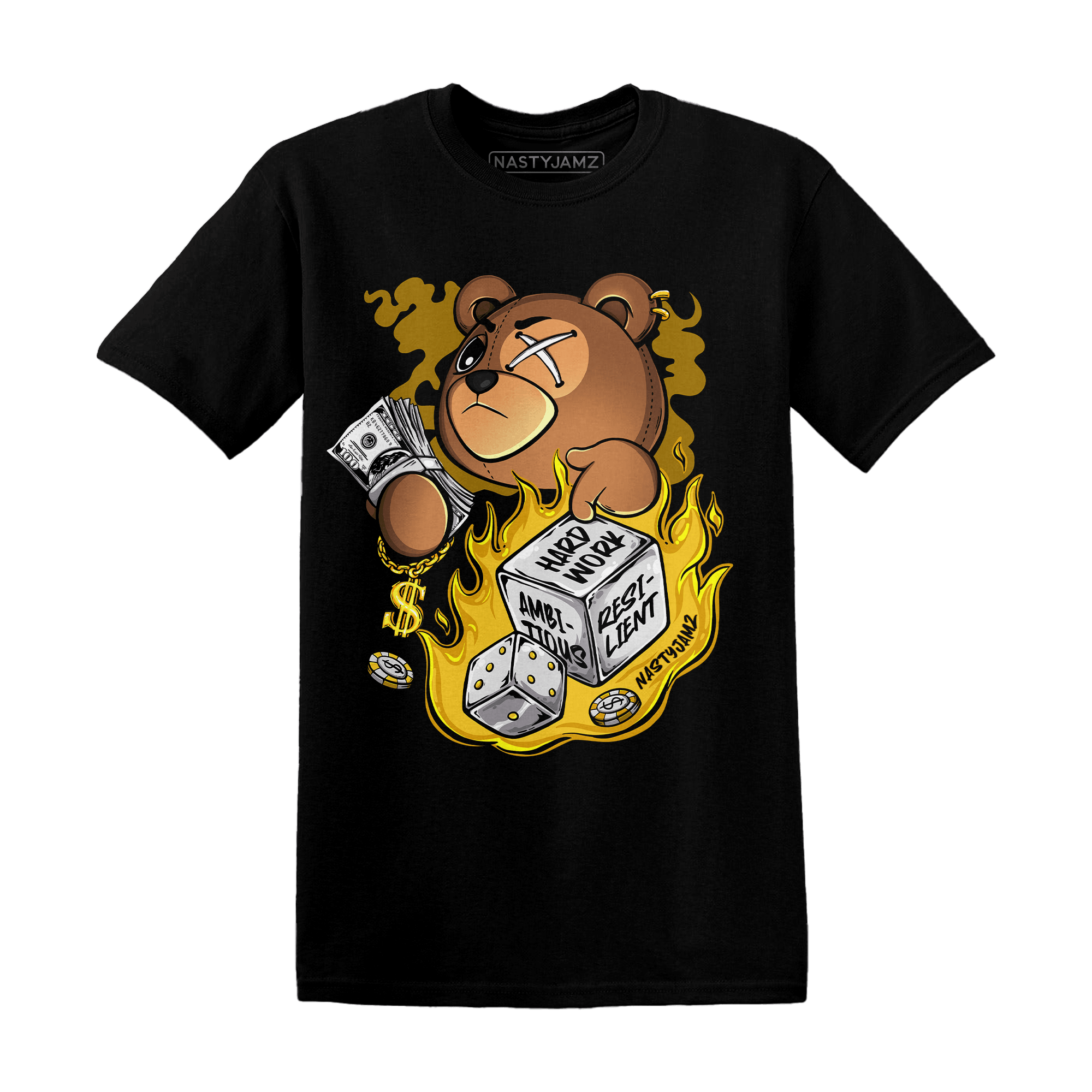 Yellow Ochre 6s T Shirt Match Hustle Casino BER - NastyJamz