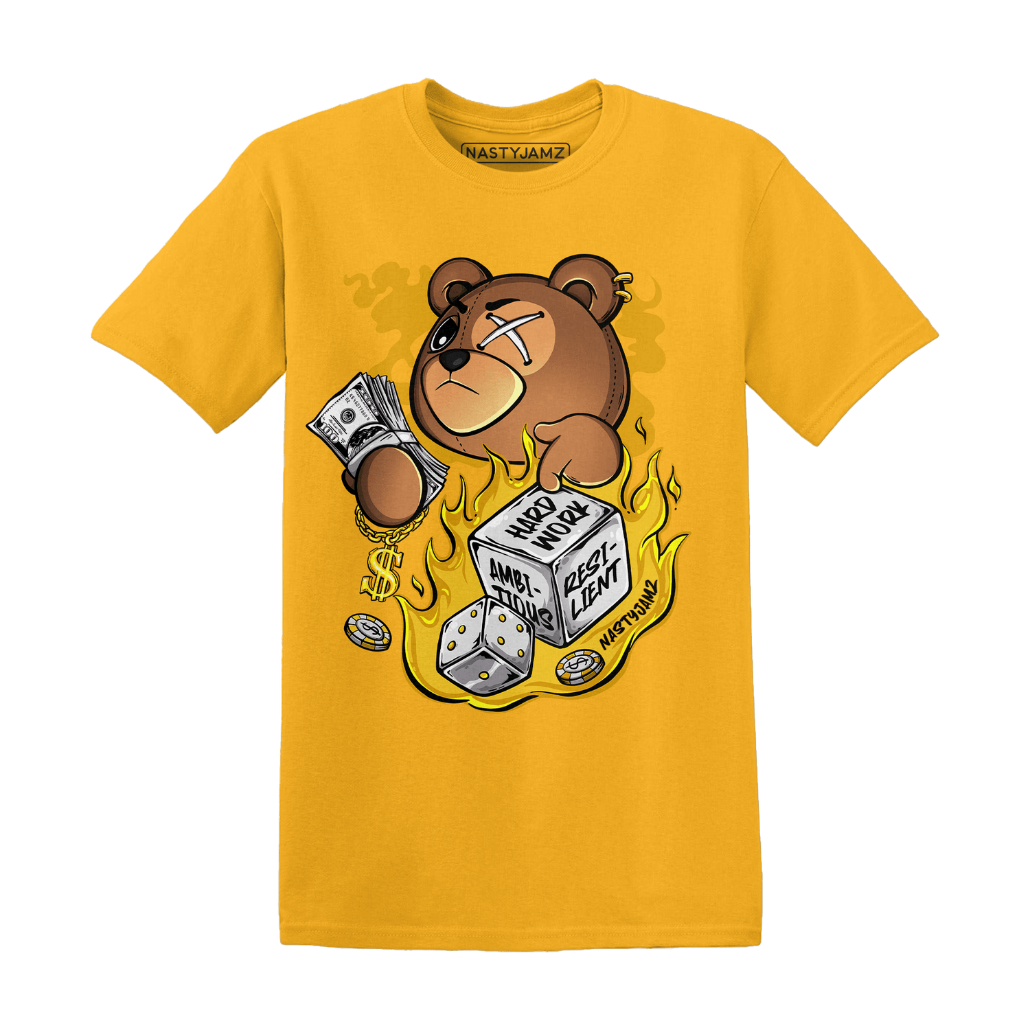 Yellow Ochre 6s T Shirt Match Hustle Casino BER - NastyJamz
