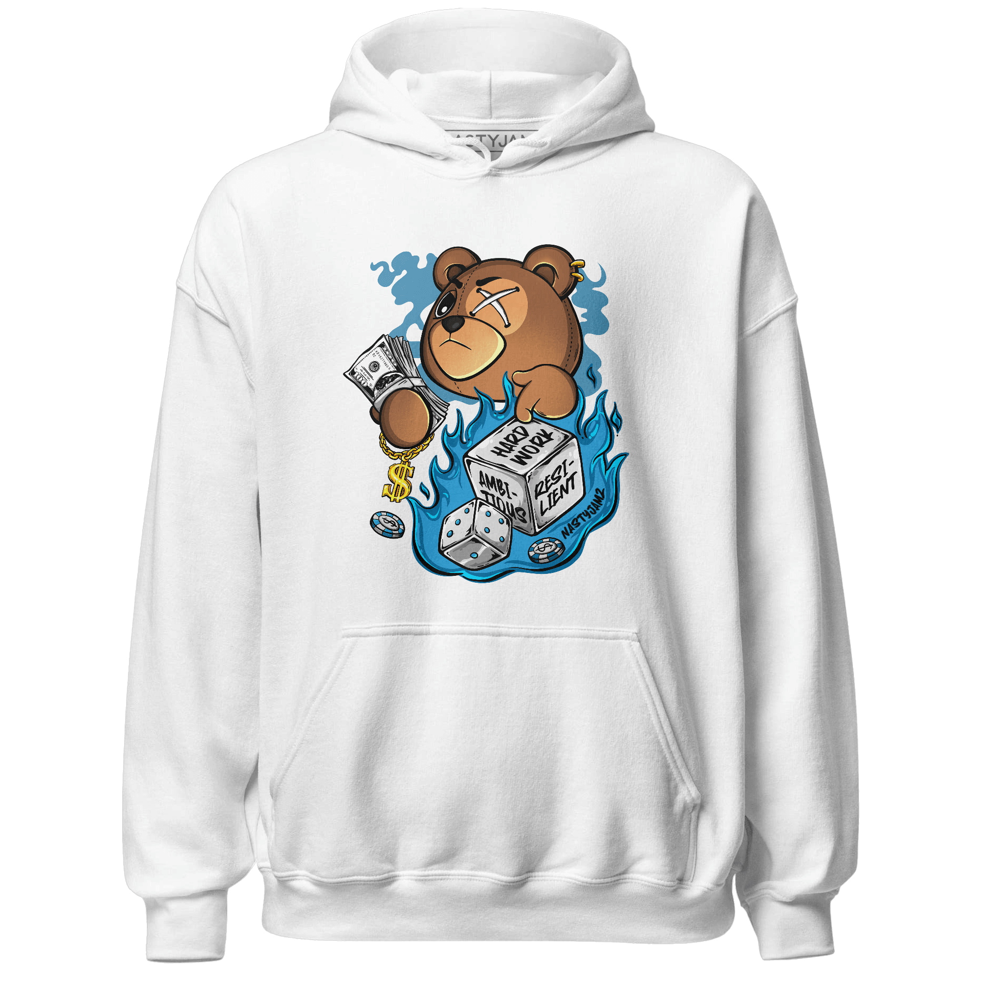 Powder Blue 9s Hoodie Match Hustle Casino BER - NastyJamz
