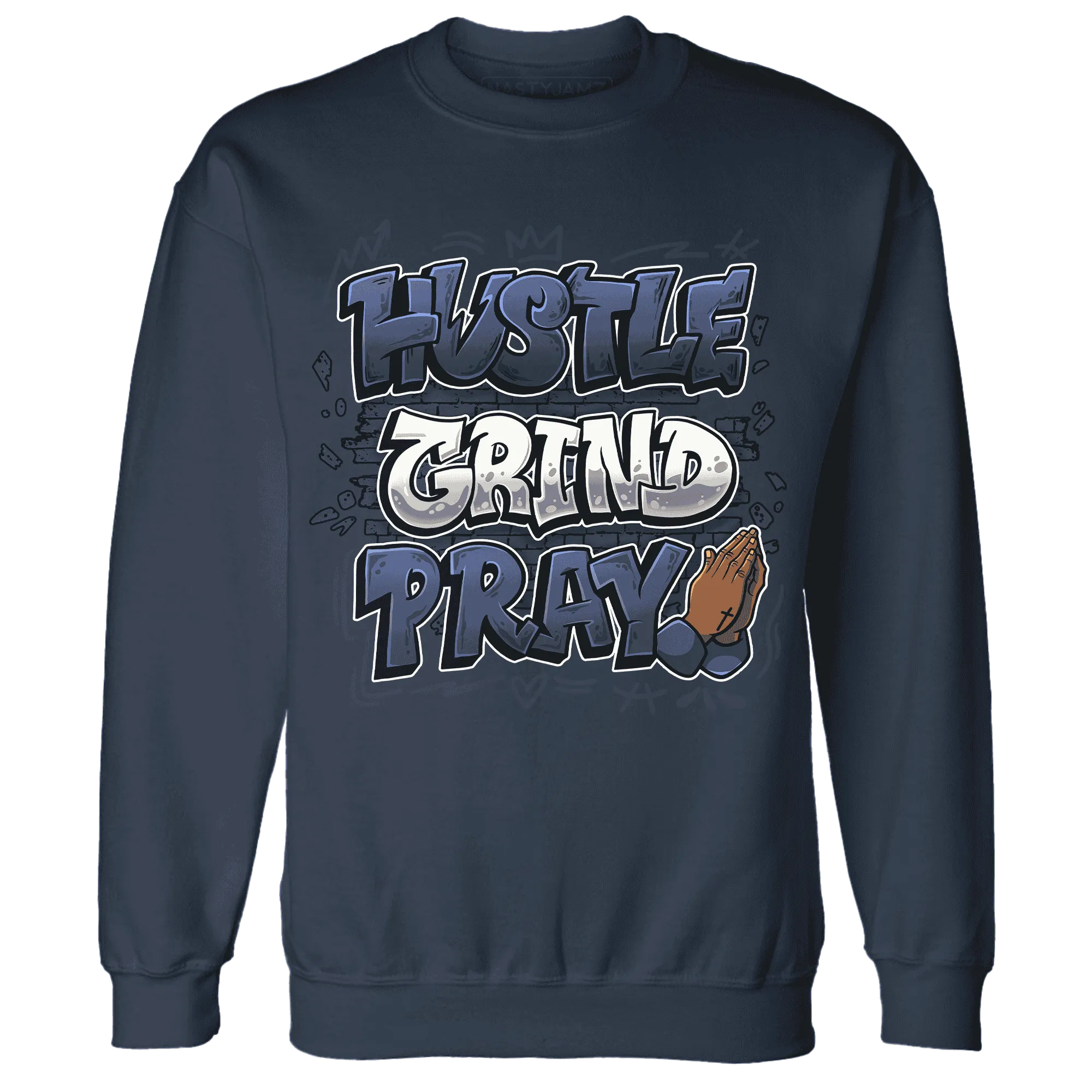 Low-Diffused-Blue-11s-Sweatshirt-Match-Hustle-Grind-Pray