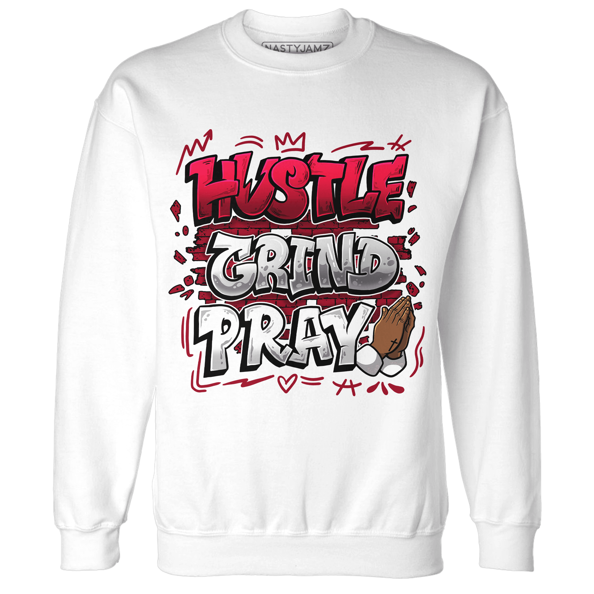 Retro Red Taxi 12s Sweatshirt Match Hustle Grind Pray - NastyJamz
