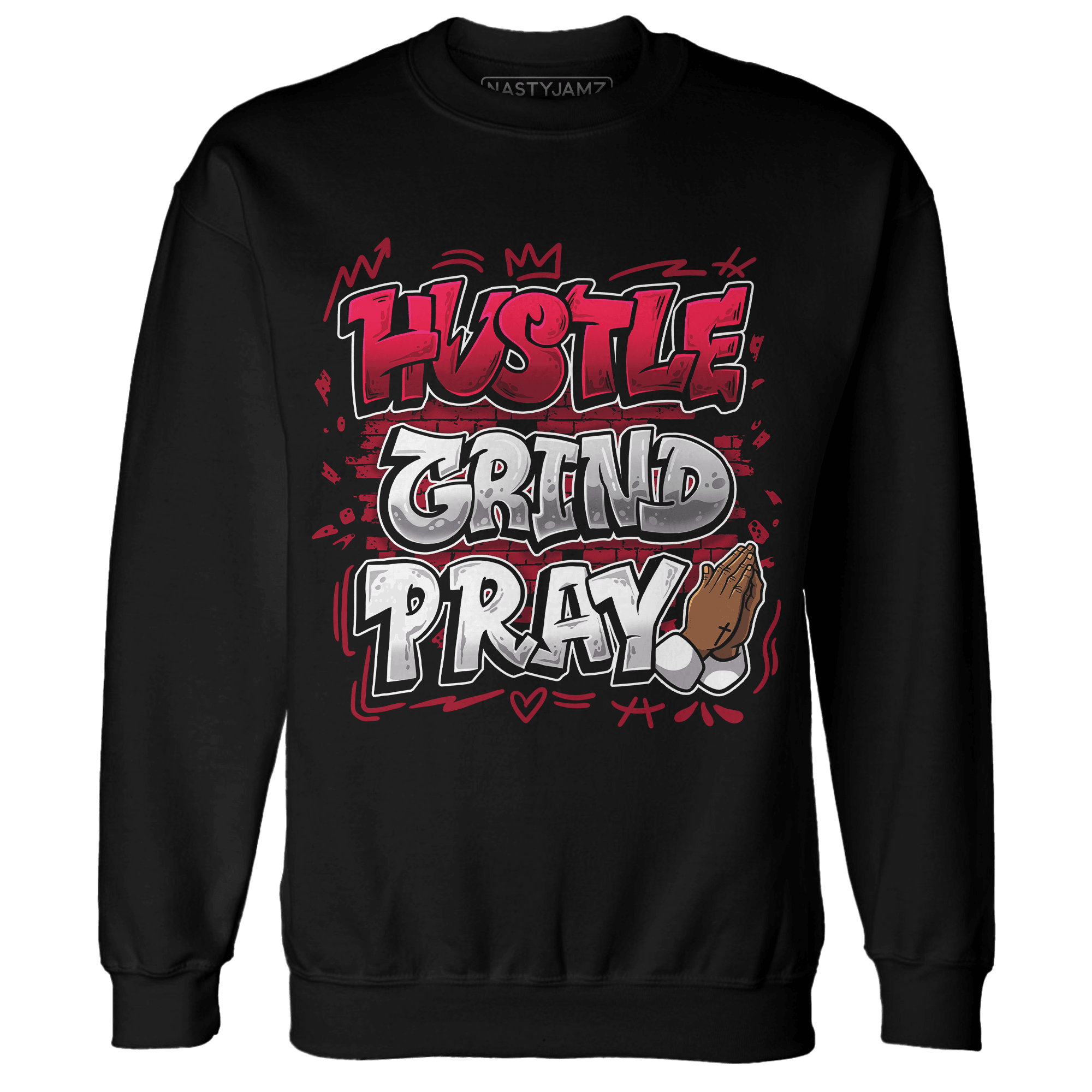 Retro Red Taxi 12s Sweatshirt Match Hustle Grind Pray - NastyJamz