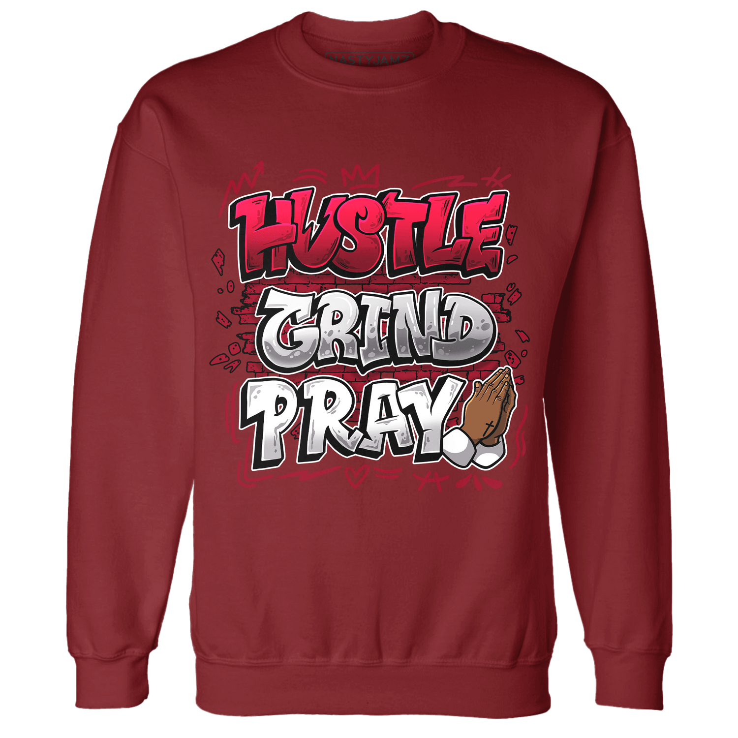 Retro Red Taxi 12s Sweatshirt Match Hustle Grind Pray - NastyJamz