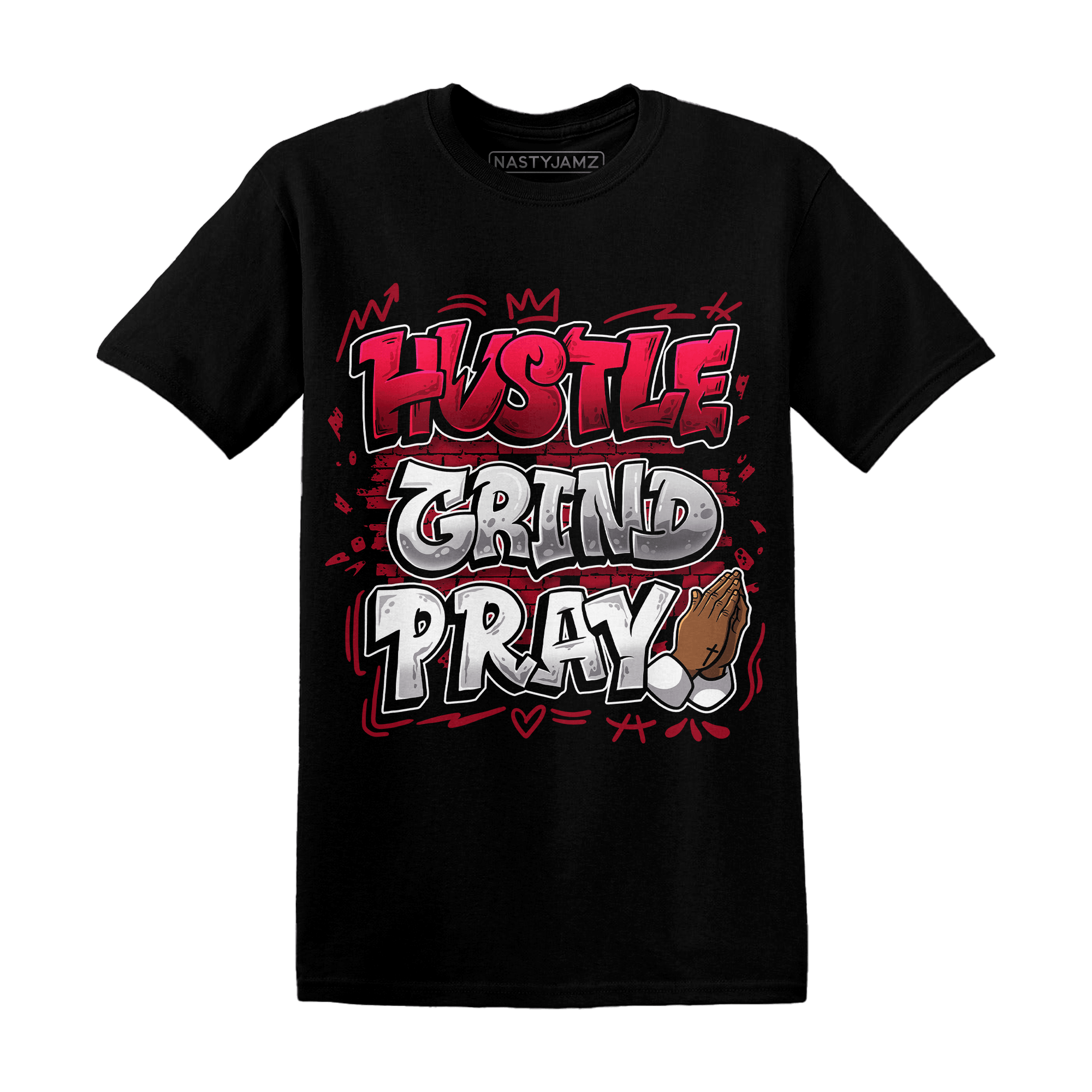 Retro Red Taxi 12s T Shirt Match Hustle Grind Pray - NastyJamz