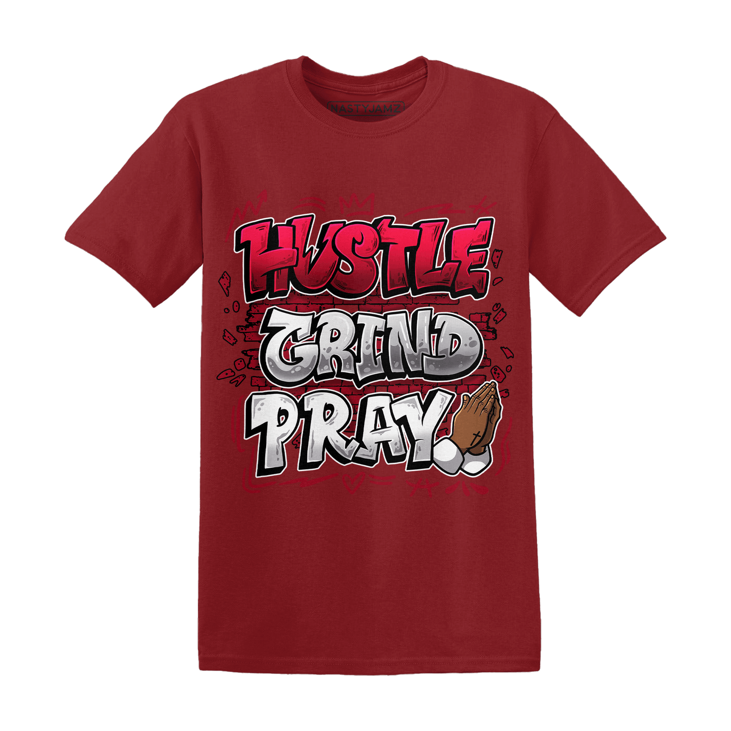 Retro Red Taxi 12s T Shirt Match Hustle Grind Pray - NastyJamz