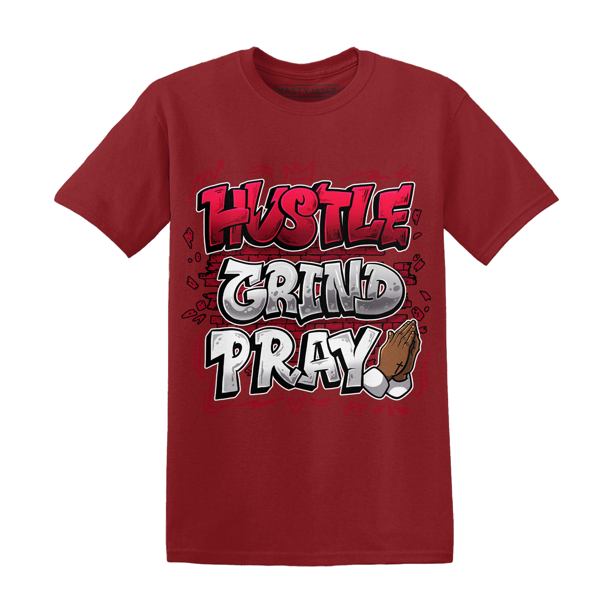 Retro Red Taxi 12s T Shirt Match Hustle Grind Pray - NastyJamz