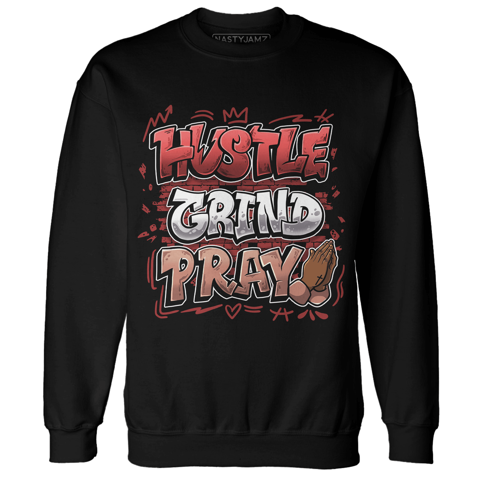 Dune Red 13s Sweatshirt Match Hustle Grind Pray - NastyJamz