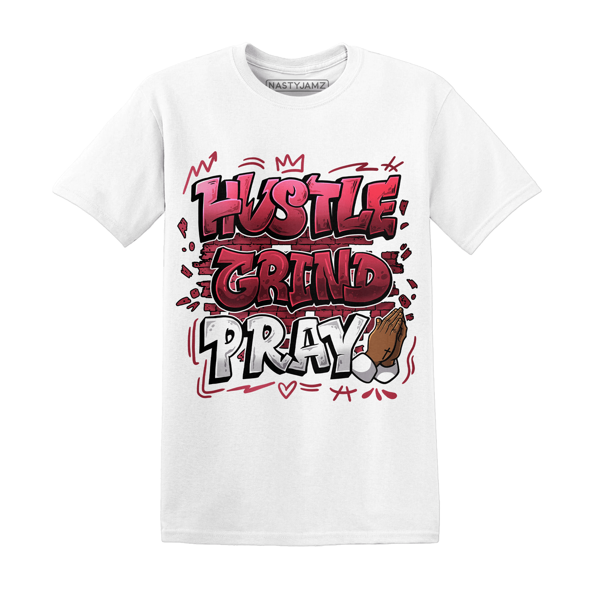 High 85 Metallic Burgundy 1s T Shirt Match Hustle Grind Pray - NastyJamz