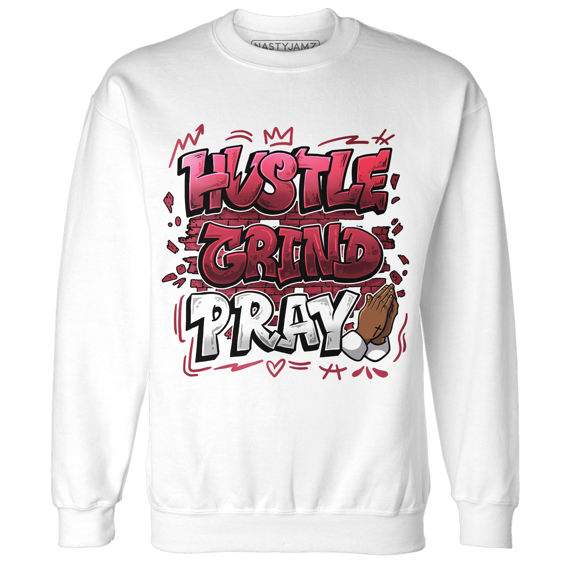 High 85 Metallic Burgundy 1s Sweatshirt Match Hustle Grind Pray - NastyJamz