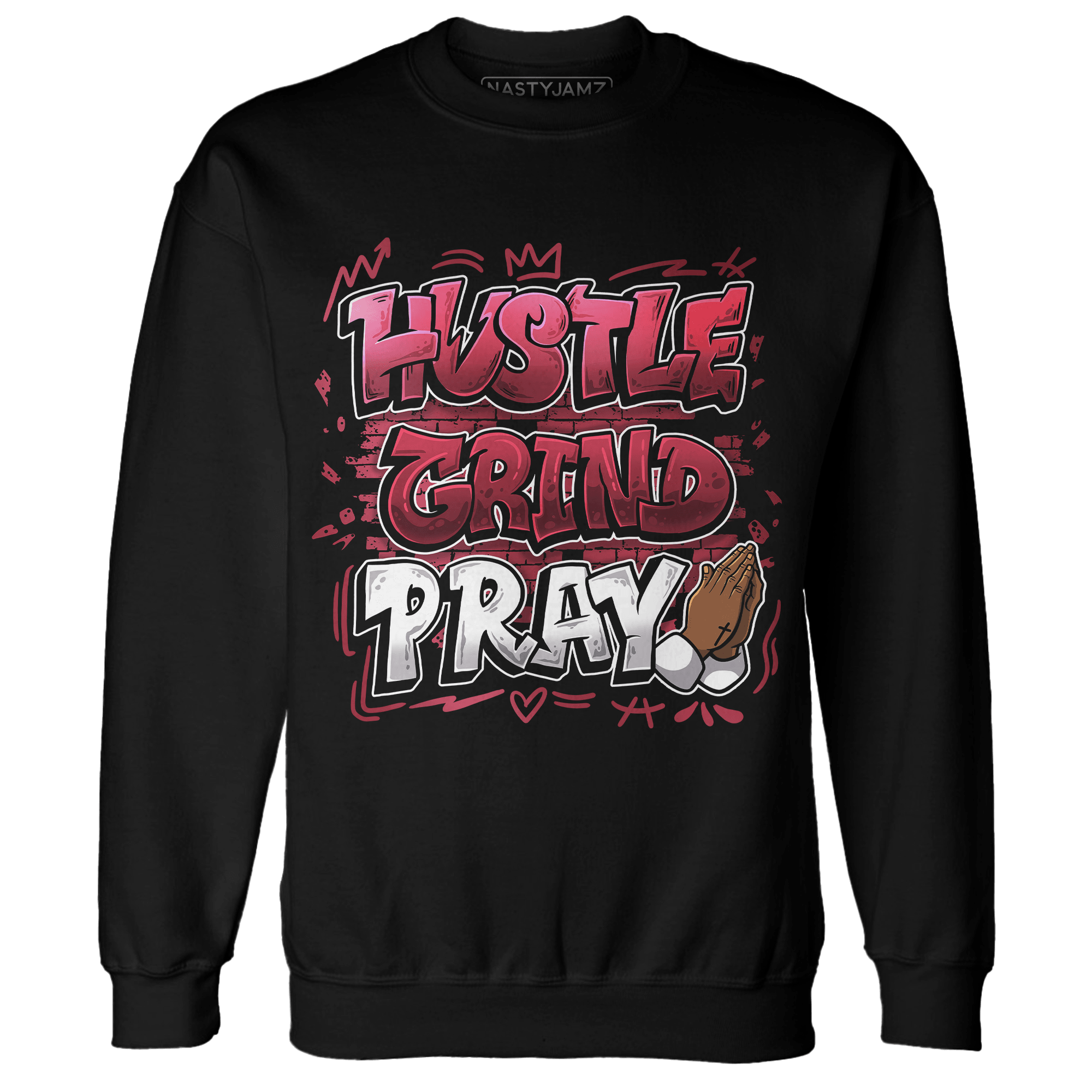 High 85 Metallic Burgundy 1s Sweatshirt Match Hustle Grind Pray - NastyJamz