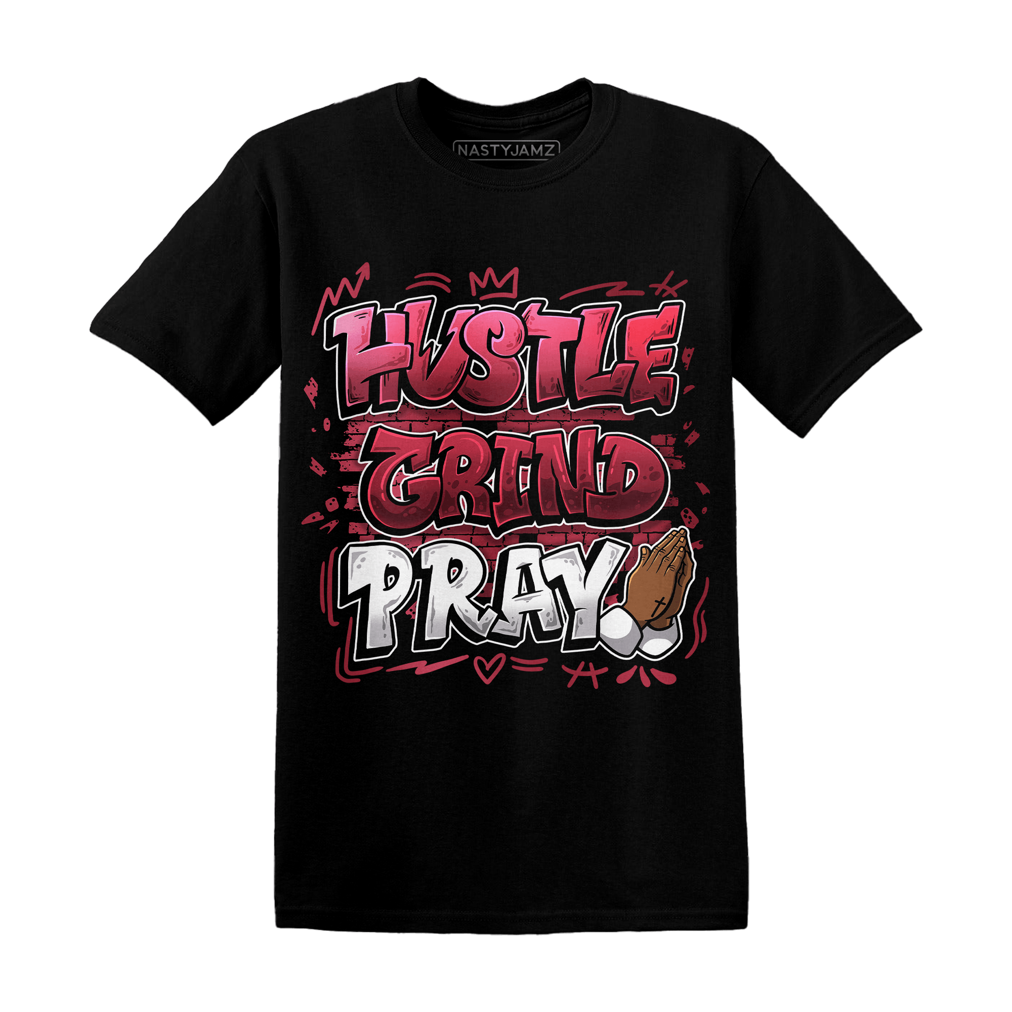 High 85 Metallic Burgundy 1s T Shirt Match Hustle Grind Pray - NastyJamz
