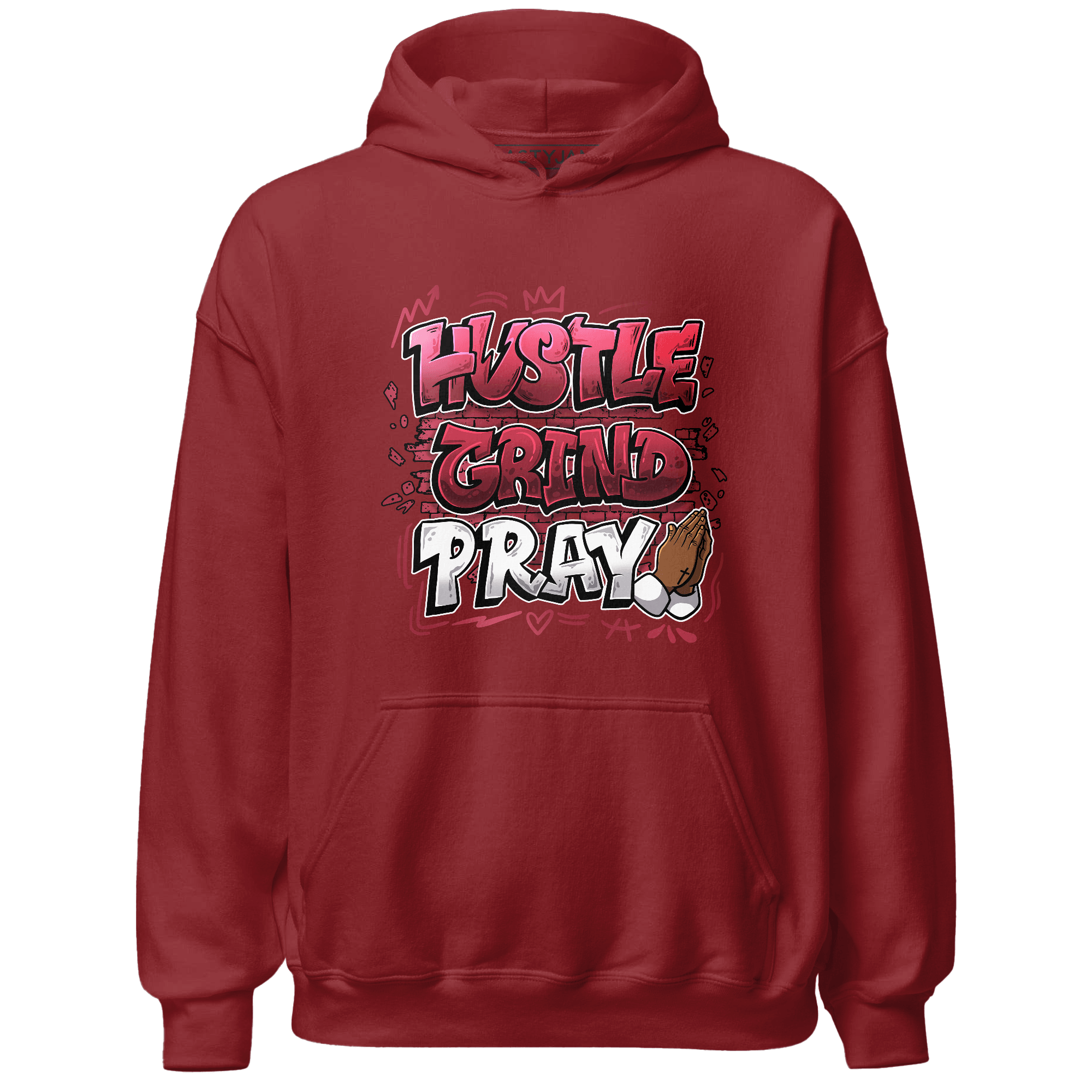 High 85 Metallic Burgundy 1s Hoodie Match Hustle Grind Pray - NastyJamz