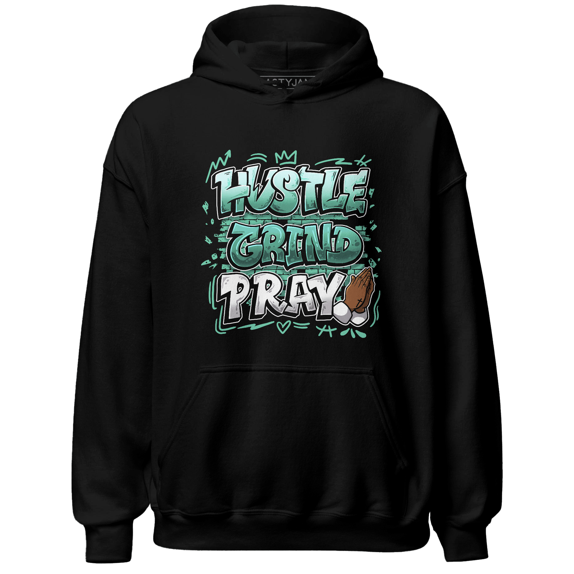 High OG Green Glow 1s Hoodie Match Hustle Grind Pray - NastyJamz