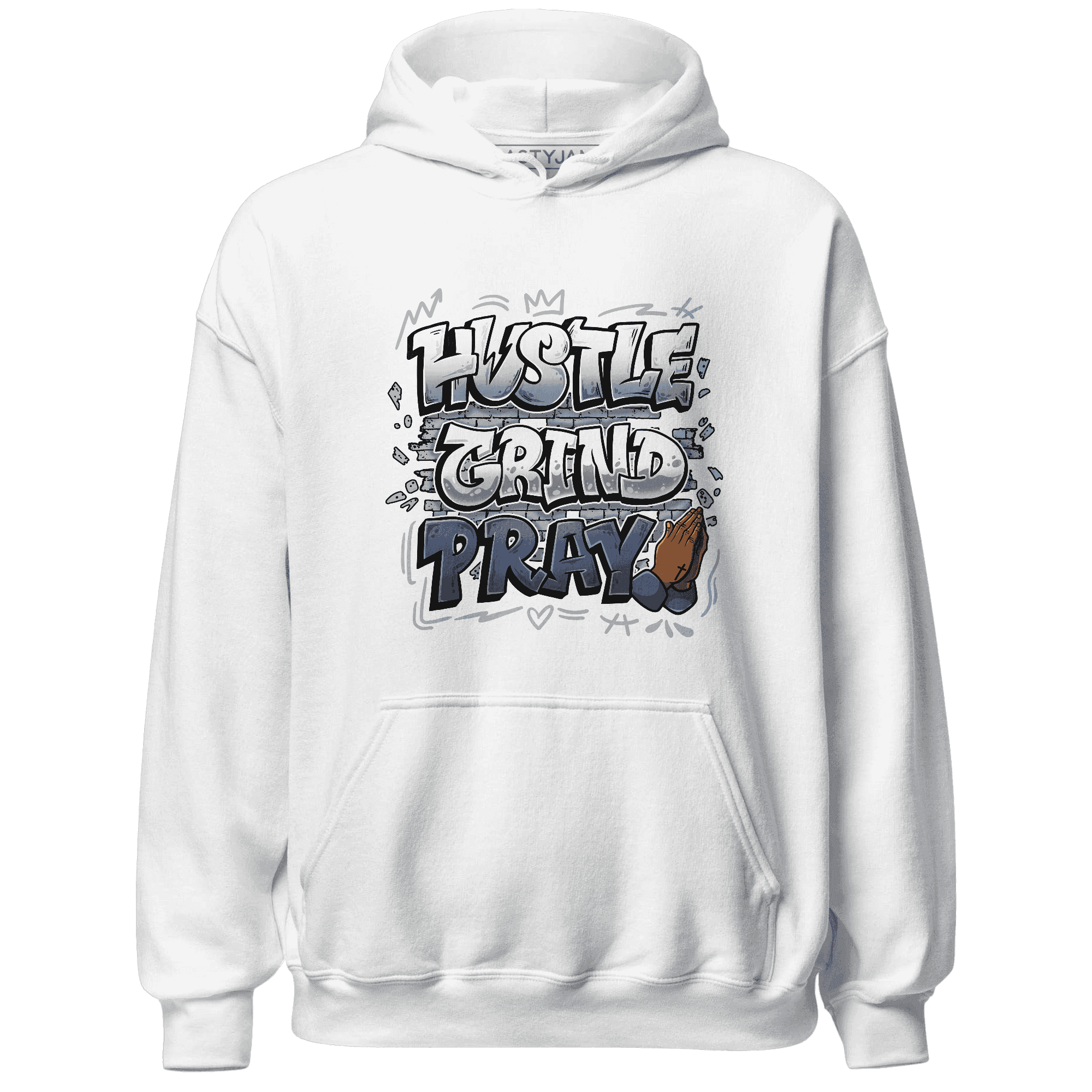 Mid Diffused Blue Grey 1s Hoodie Match Hustle Grind Pray - NastyJamz