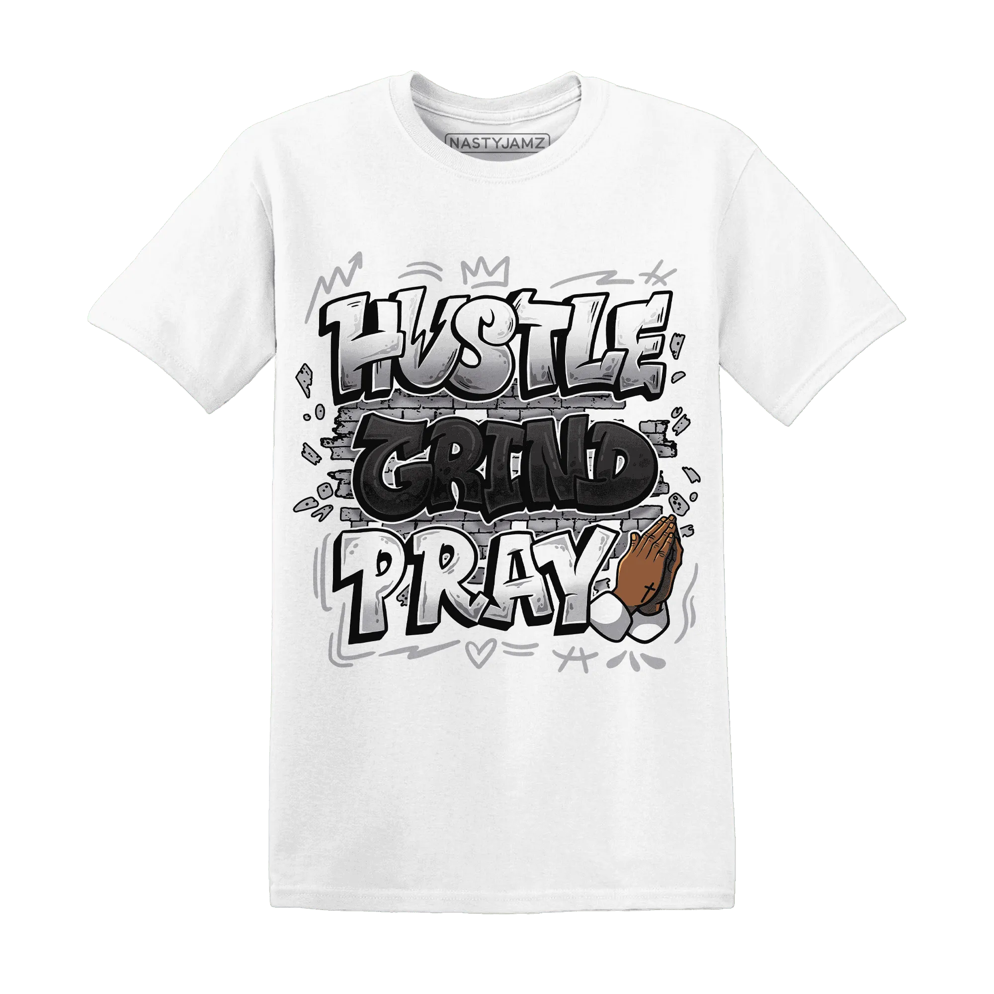 Wolf-Grey-1s-T-Shirt-Match-Hustle-Grind-Pray