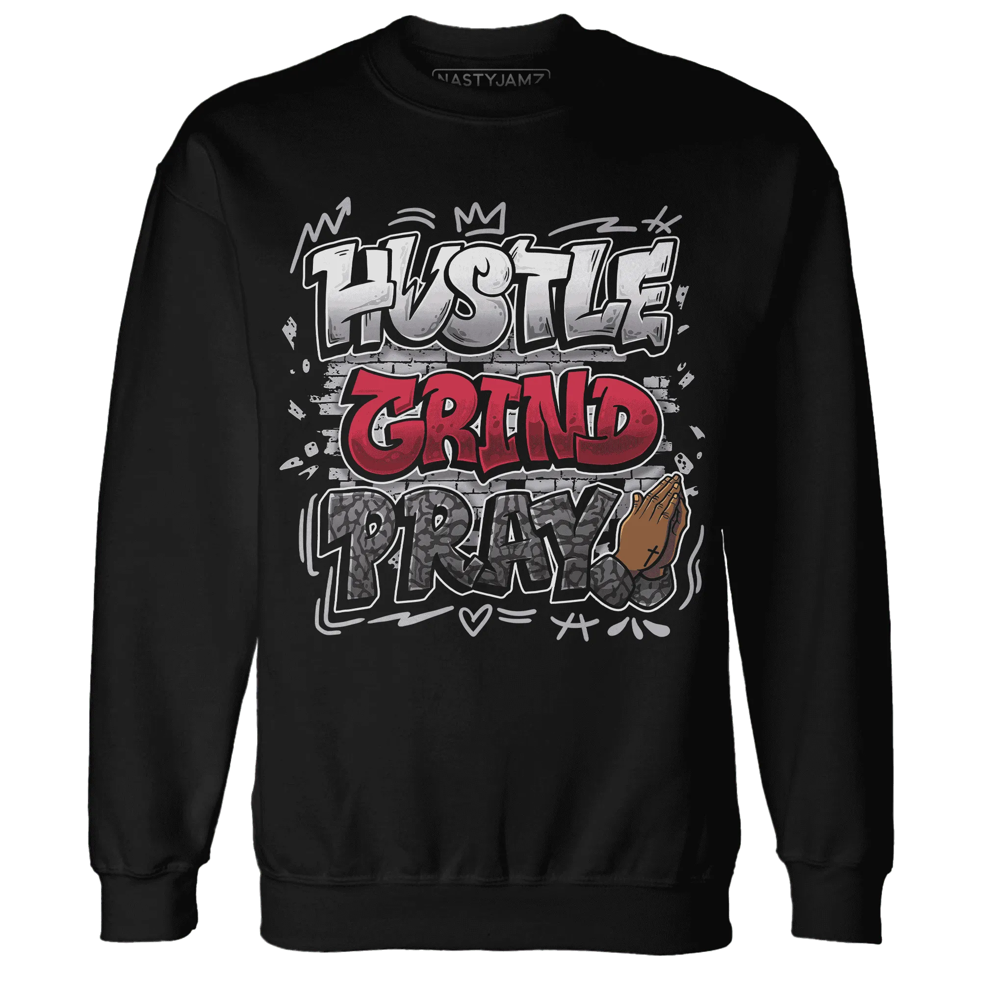 Cement-Grey-3s-Sweatshirt-Match-Hustle-Grind-Pray