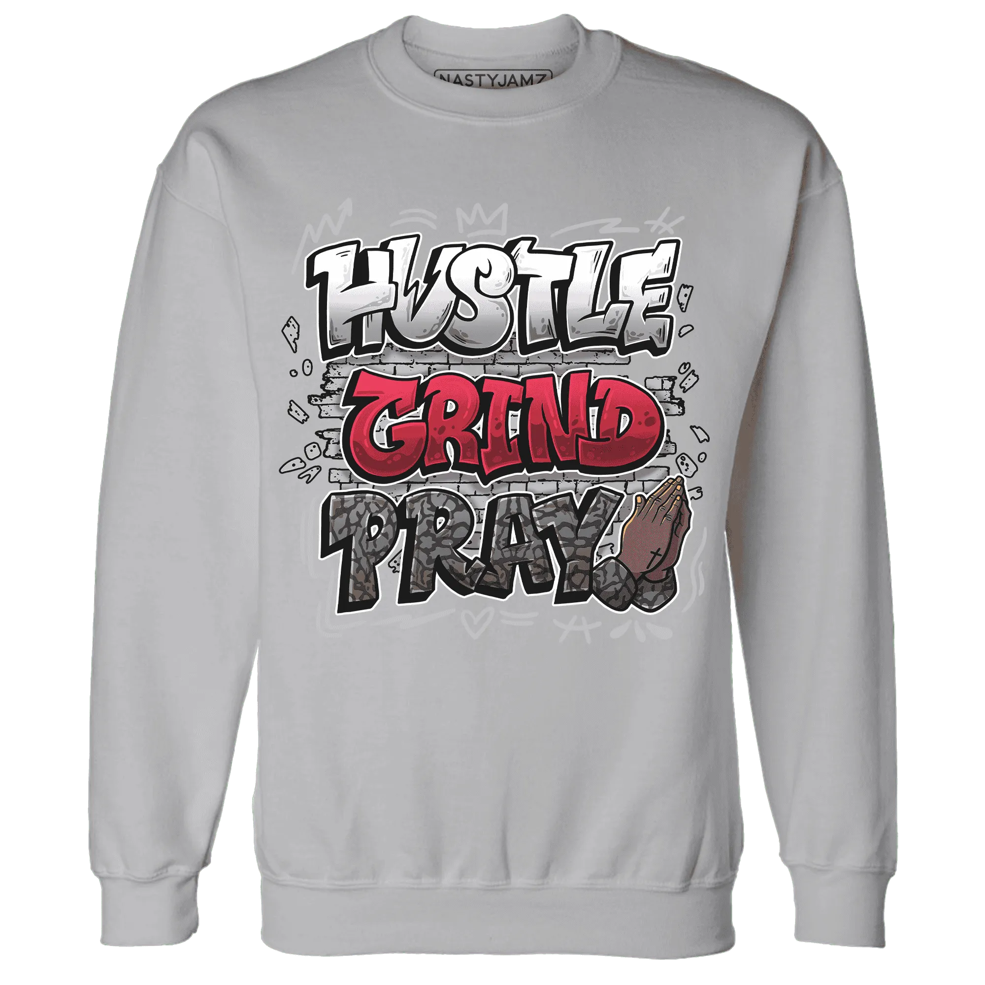 Cement-Grey-3s-Sweatshirt-Match-Hustle-Grind-Pray