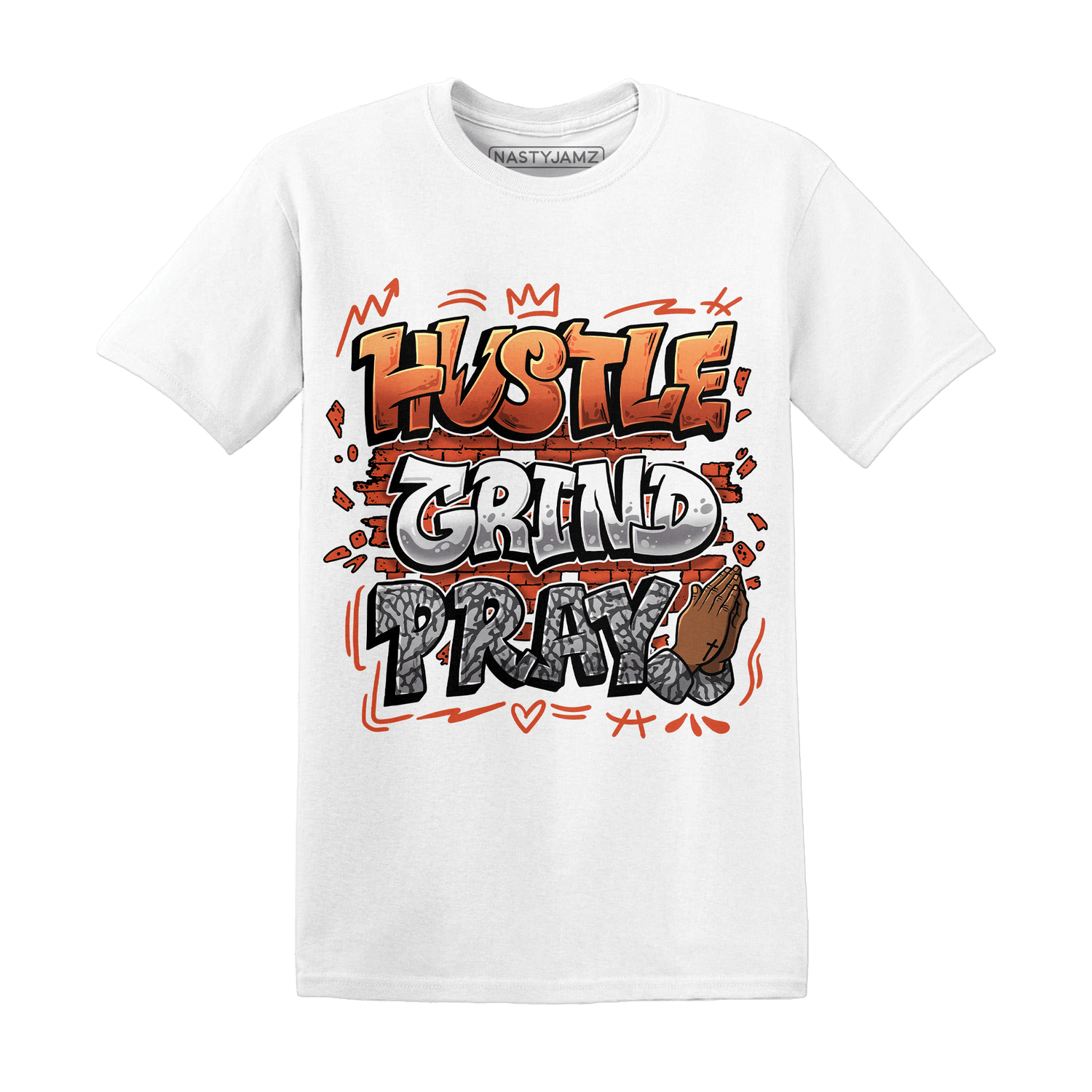 Georgia Peach 3s T Shirt Match Hustle Grind Pray - NastyJamz